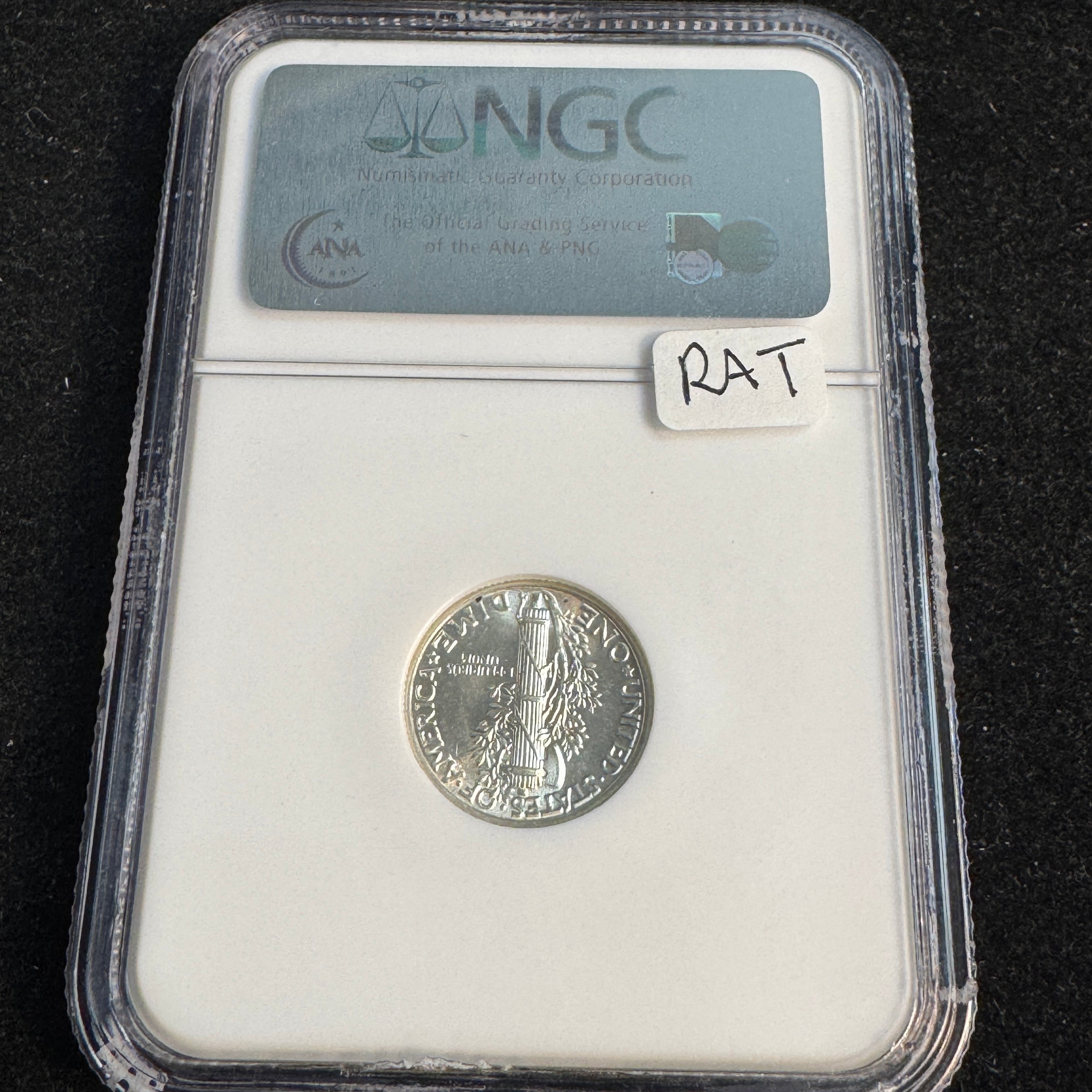 1926 Mercury Dime 10c, NGC MS-62 FB