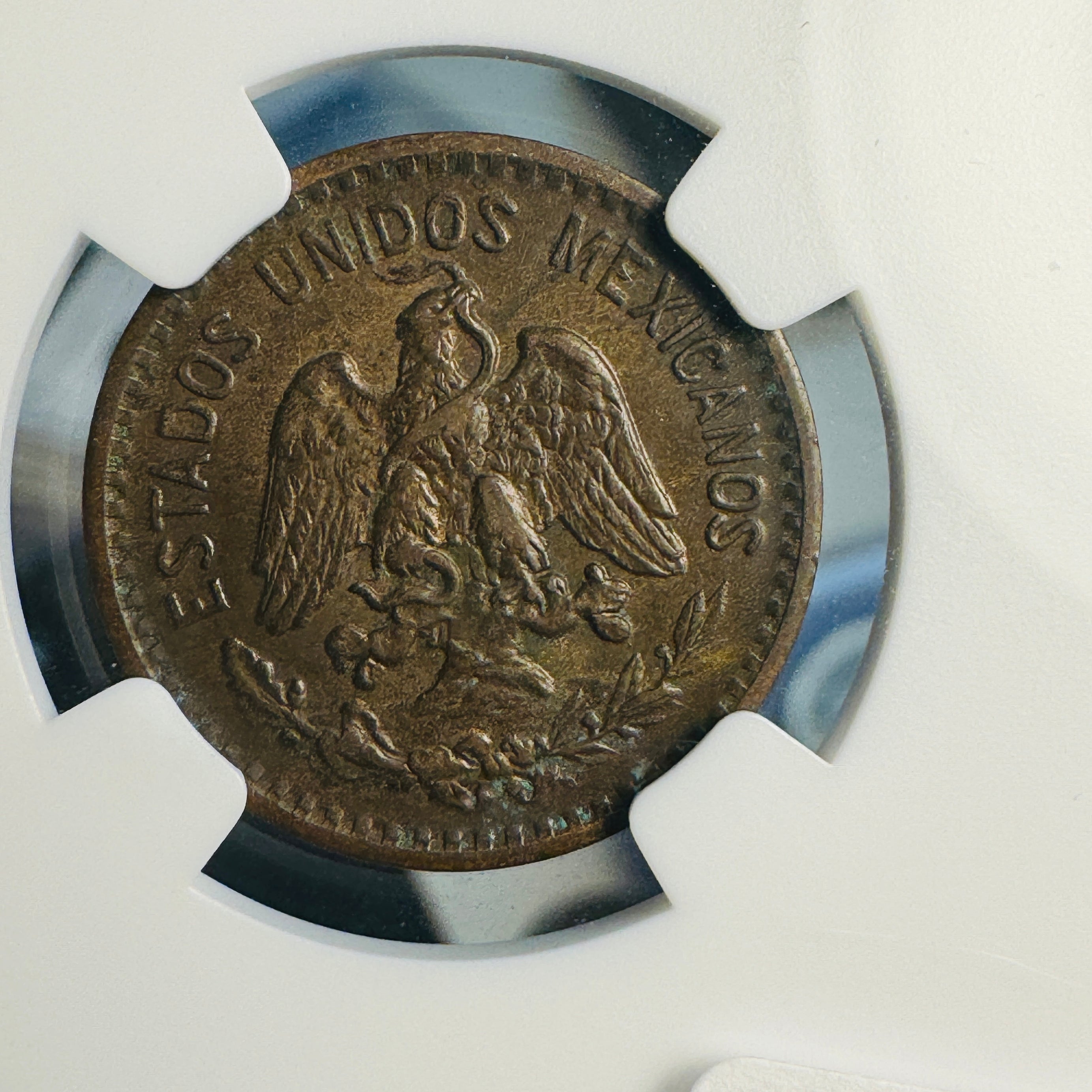 1916 Mo Mexico 1 Centavo, Key Date, NGC AU-58 BN 🇲🇽