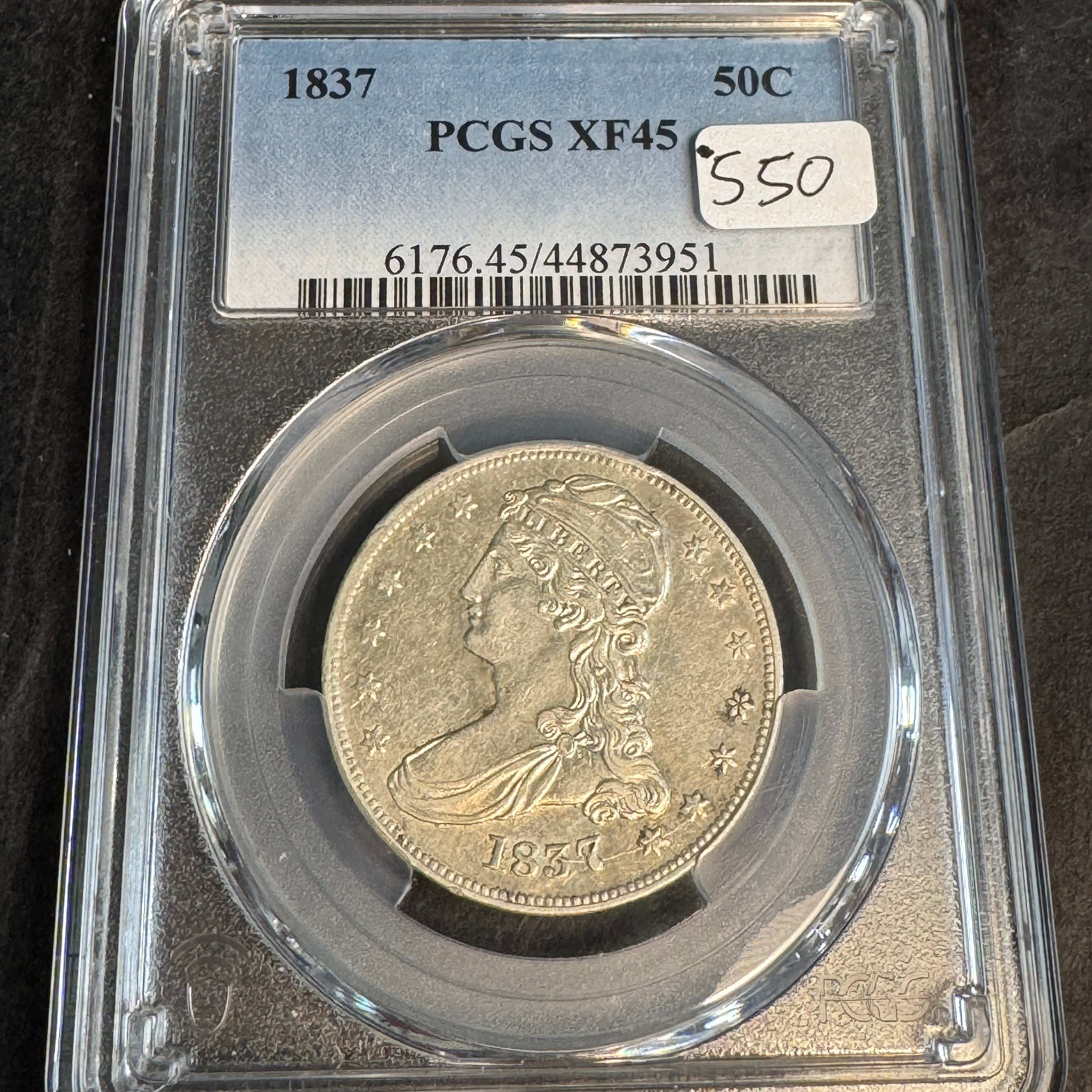 1837 Capped Bust Half Dollar 50c, PCGS XF-45
