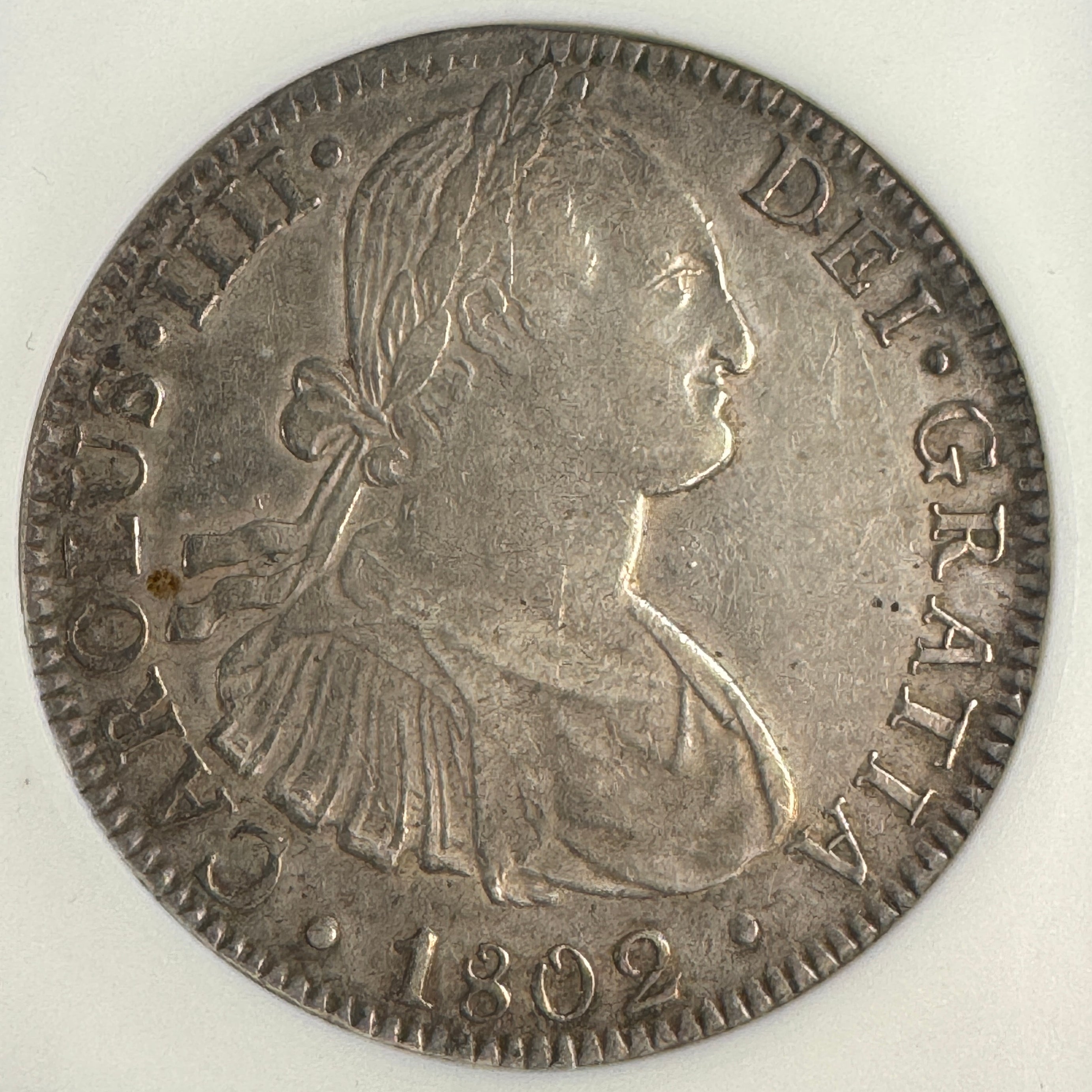 1802-Mo FT Mexico 8 Reales, Charles IV, Soapbox ANACS AU Details / Net XF-40