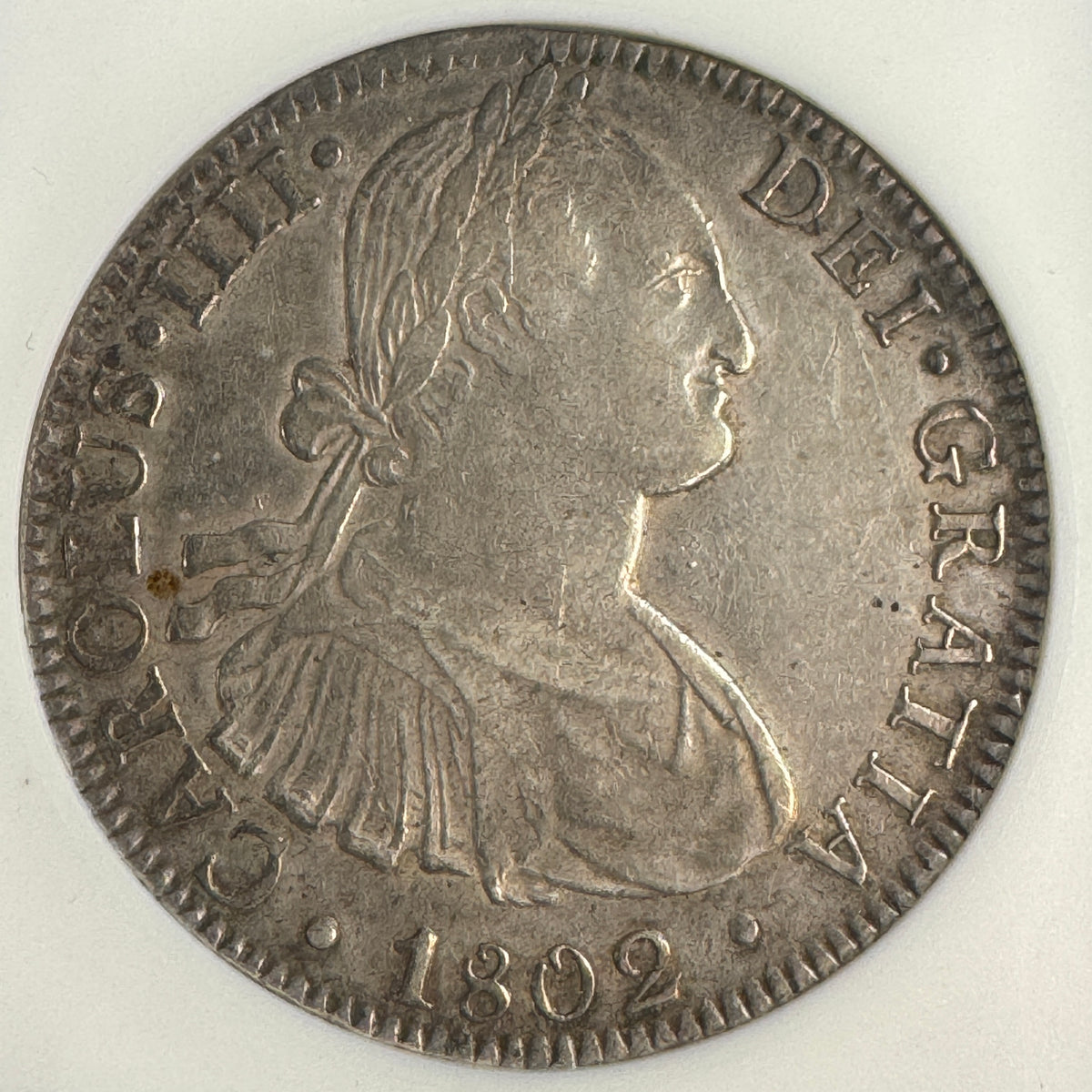 1802-Mo FT Mexico 8 Reales, Charles IV, Soapbox ANACS AU Details / Net XF-40