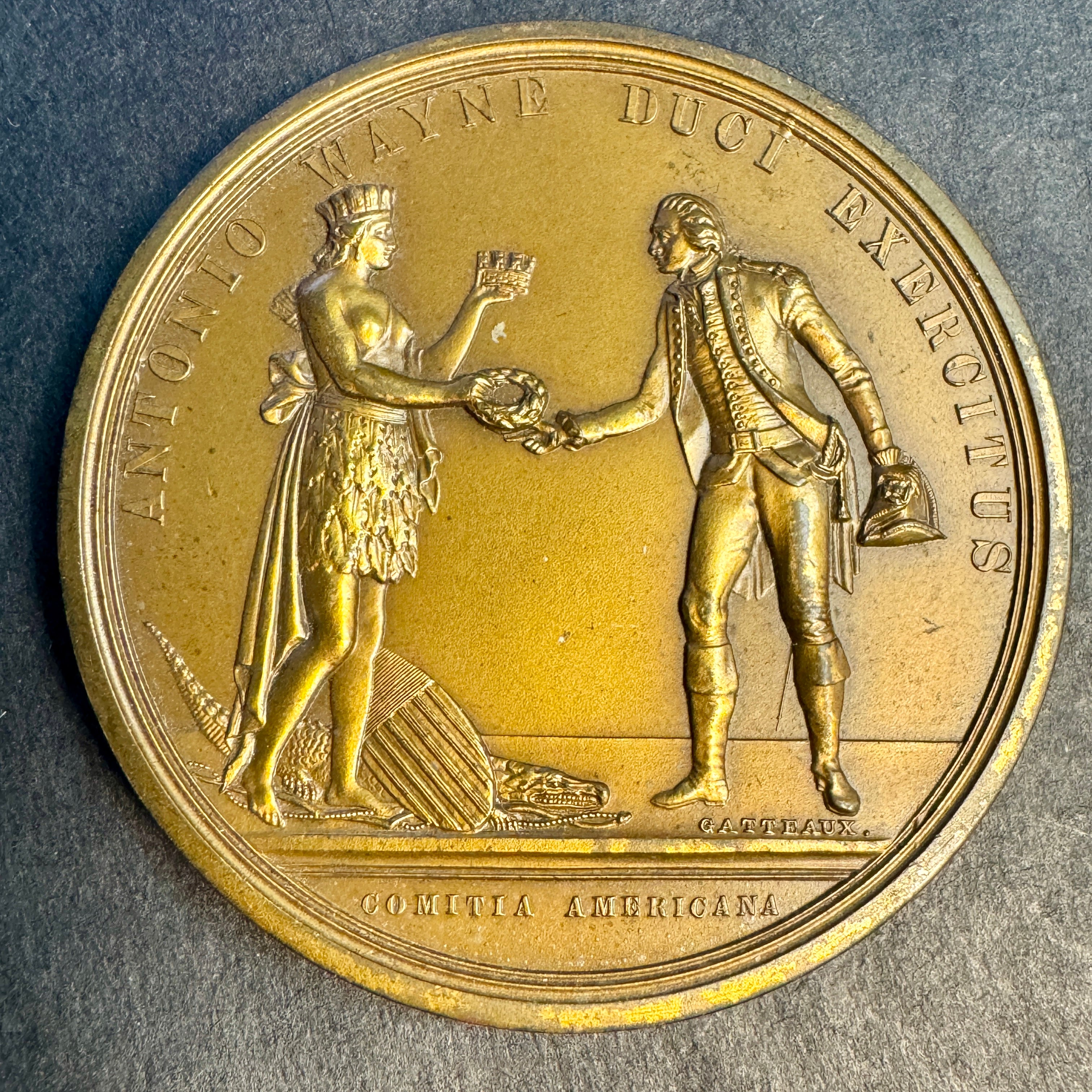 Gen. Anthony Wayne 1779 Stoney Point Victory Medal from Congress, 2” Bronze, restrike