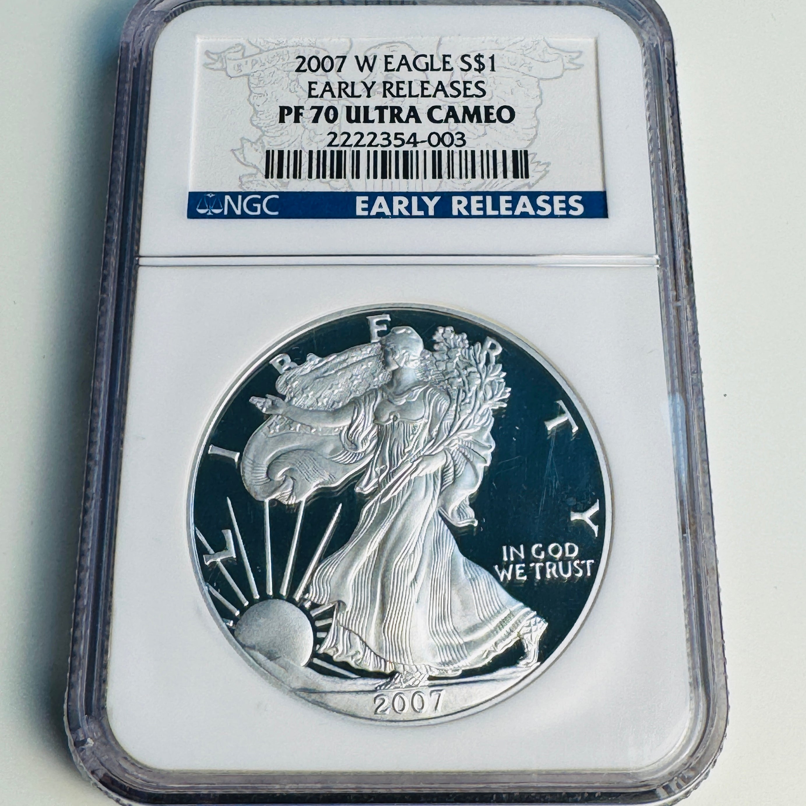 2007 W Proof American Silver Eagle $1, Early Releases, NGC PF-70 Ultra Cameo 💎