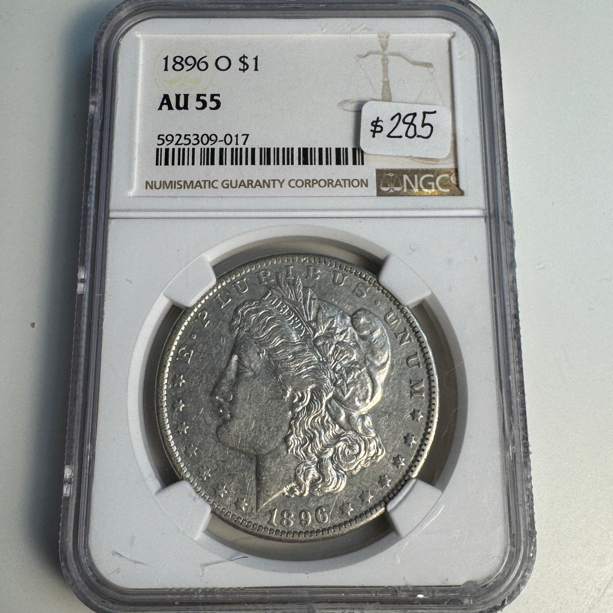 1896-O Morgan Silver Dollar NGC AU-55