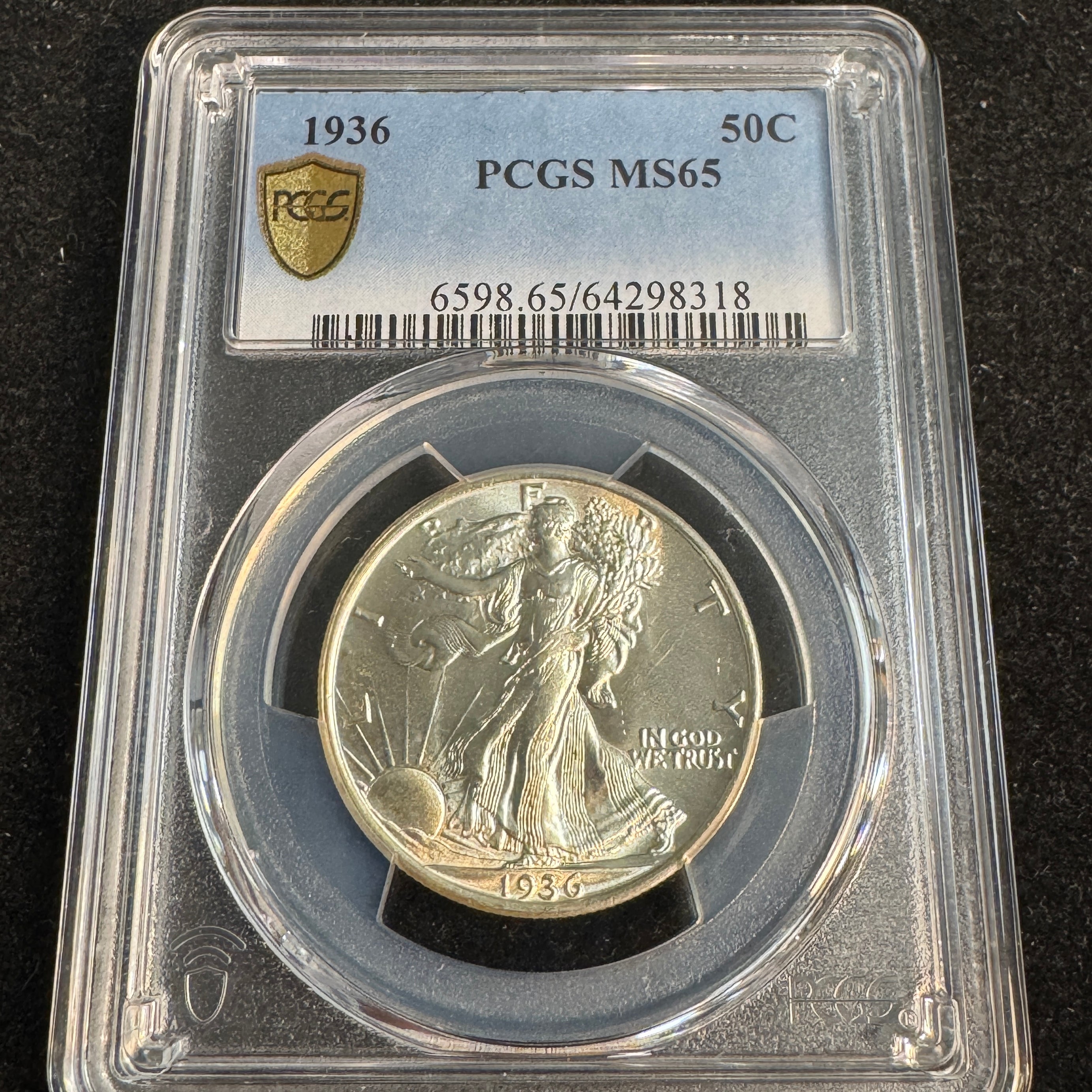 1936 Walking Liberty 50c, PCGS MS-65