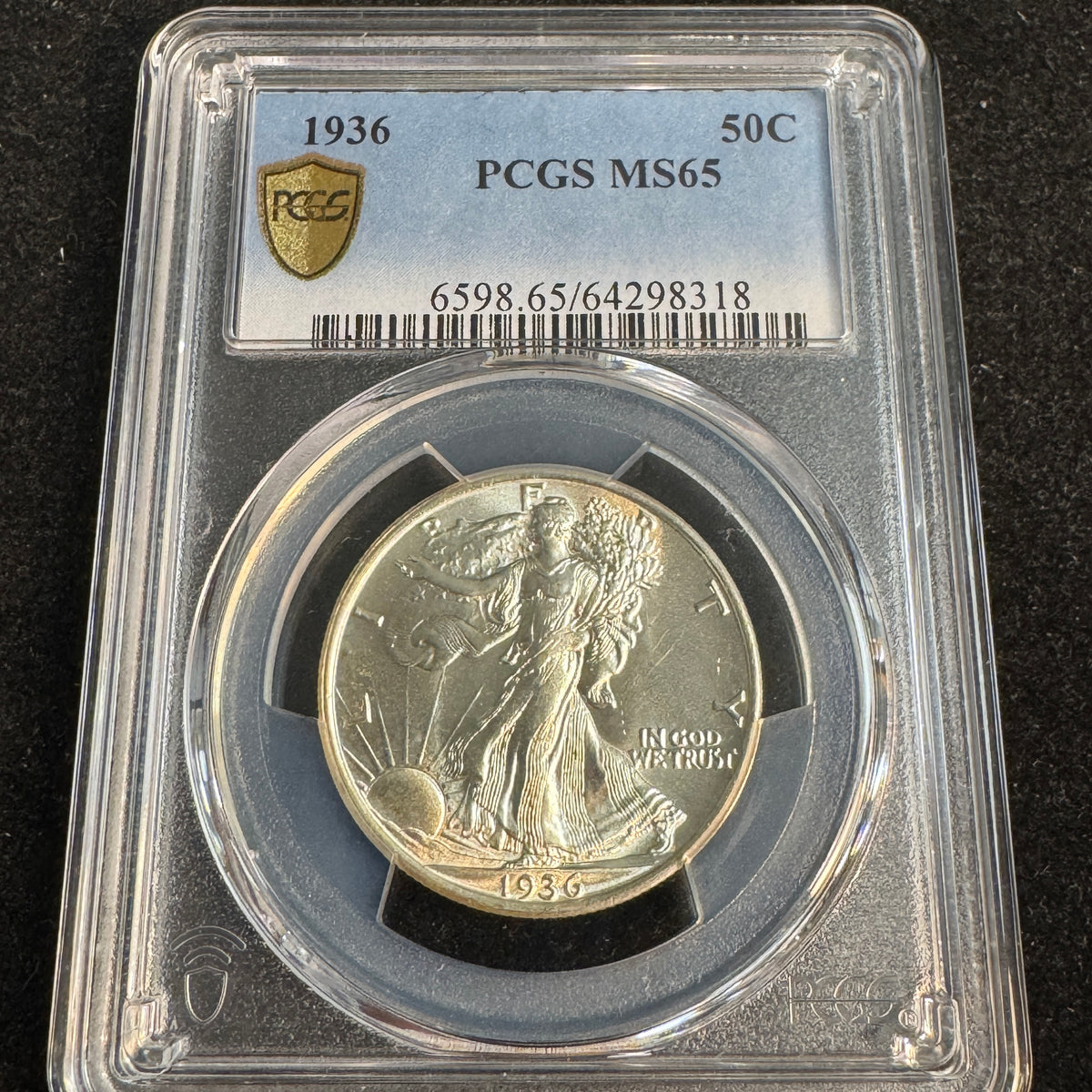 1936 Walking Liberty 50c, PCGS MS-65