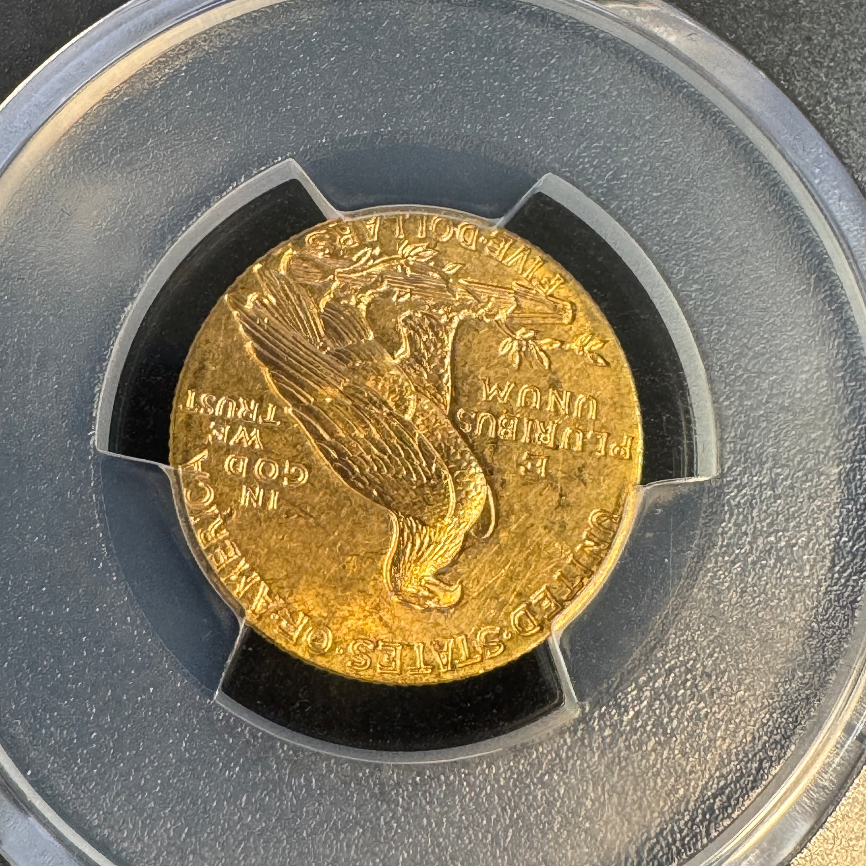 1915 Indian Head $5 US Gold, PCGS MS-63 Green CAC Approved