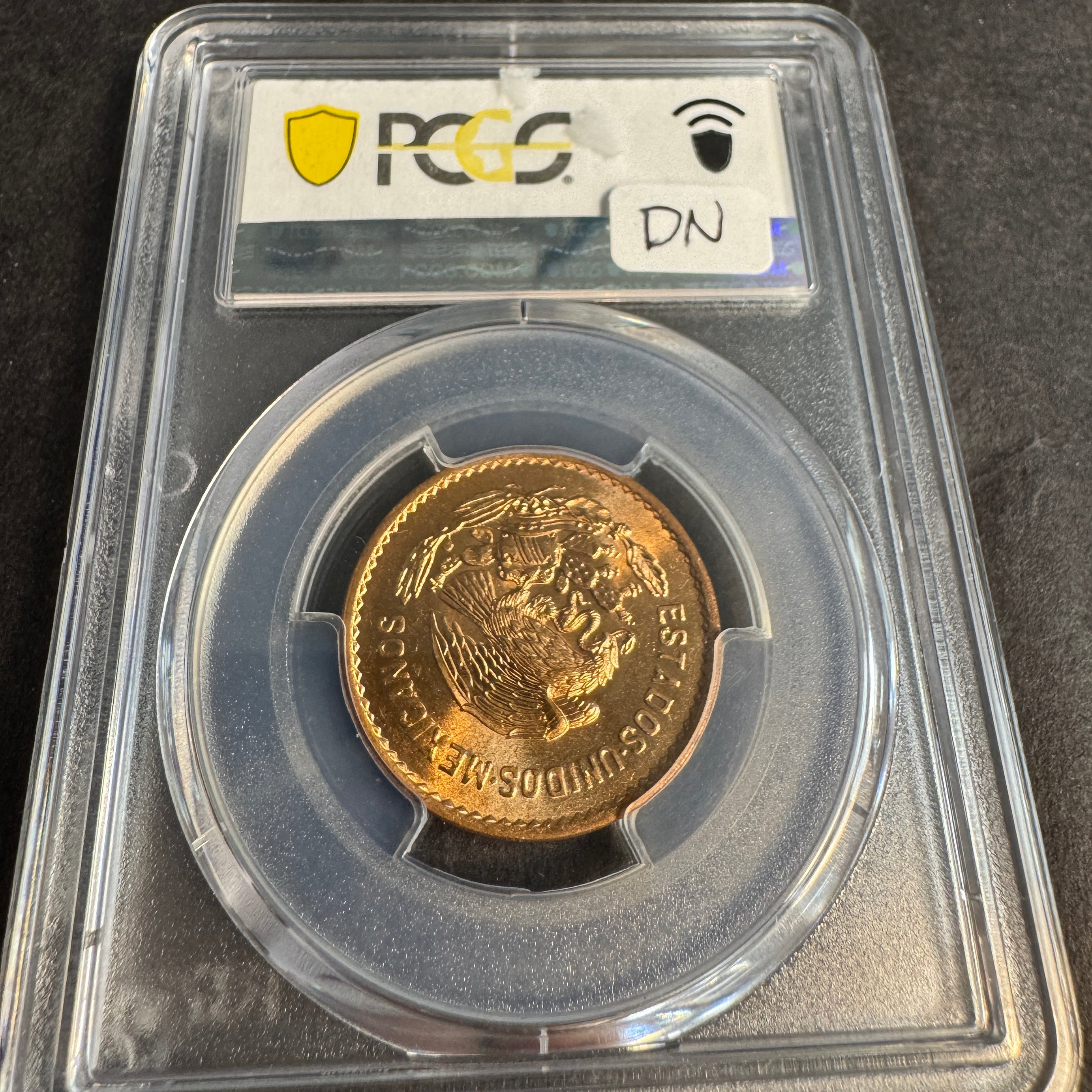 1944-Mo Mexico 5 Centavos, PCGS MS-65 RD red 🇲🇽