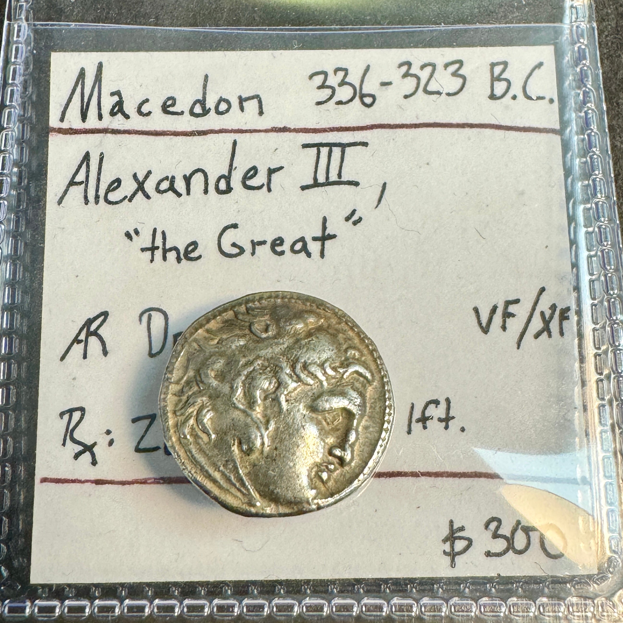 (336-323 BC) Alexander the Great of Macedon Silver Drachm, Rv: Zeus Seated, VF-XF