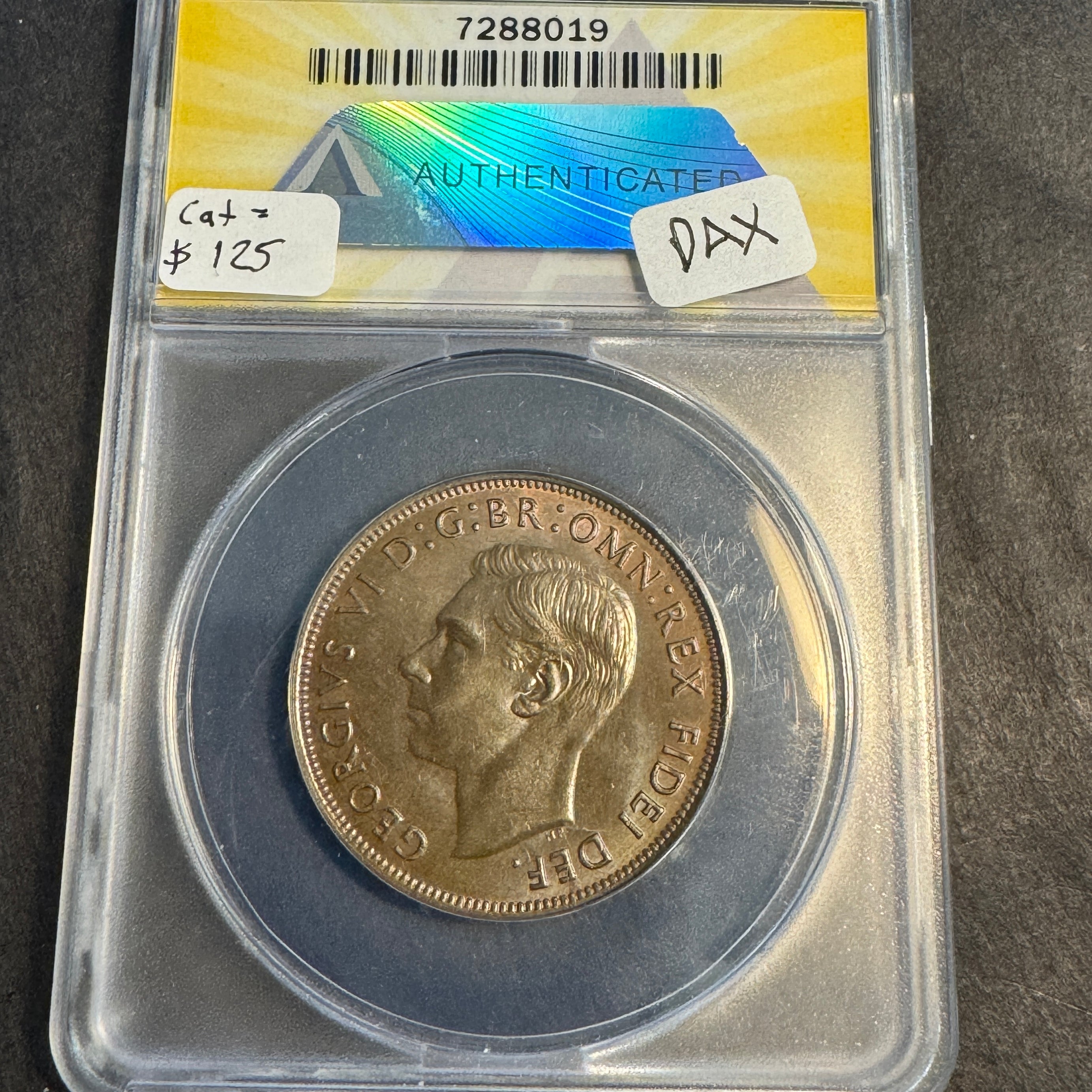 1951 Great Britain Penny, George VI, Semi-Key, ANACS MS-65 BRN 🇬🇧