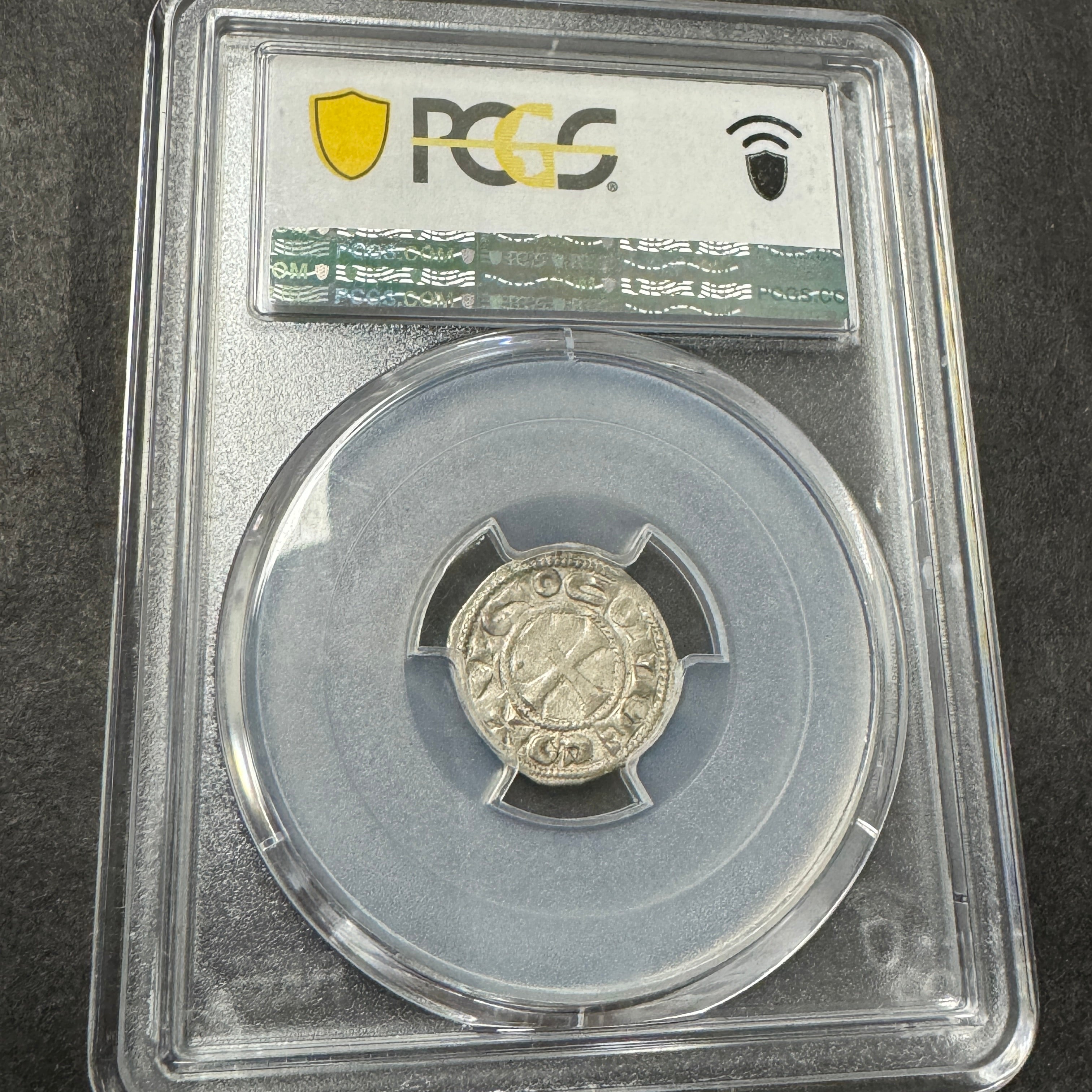 (1156-1210) France Hammered Silver Denier, Counts of Rodez, PCGS AU-58