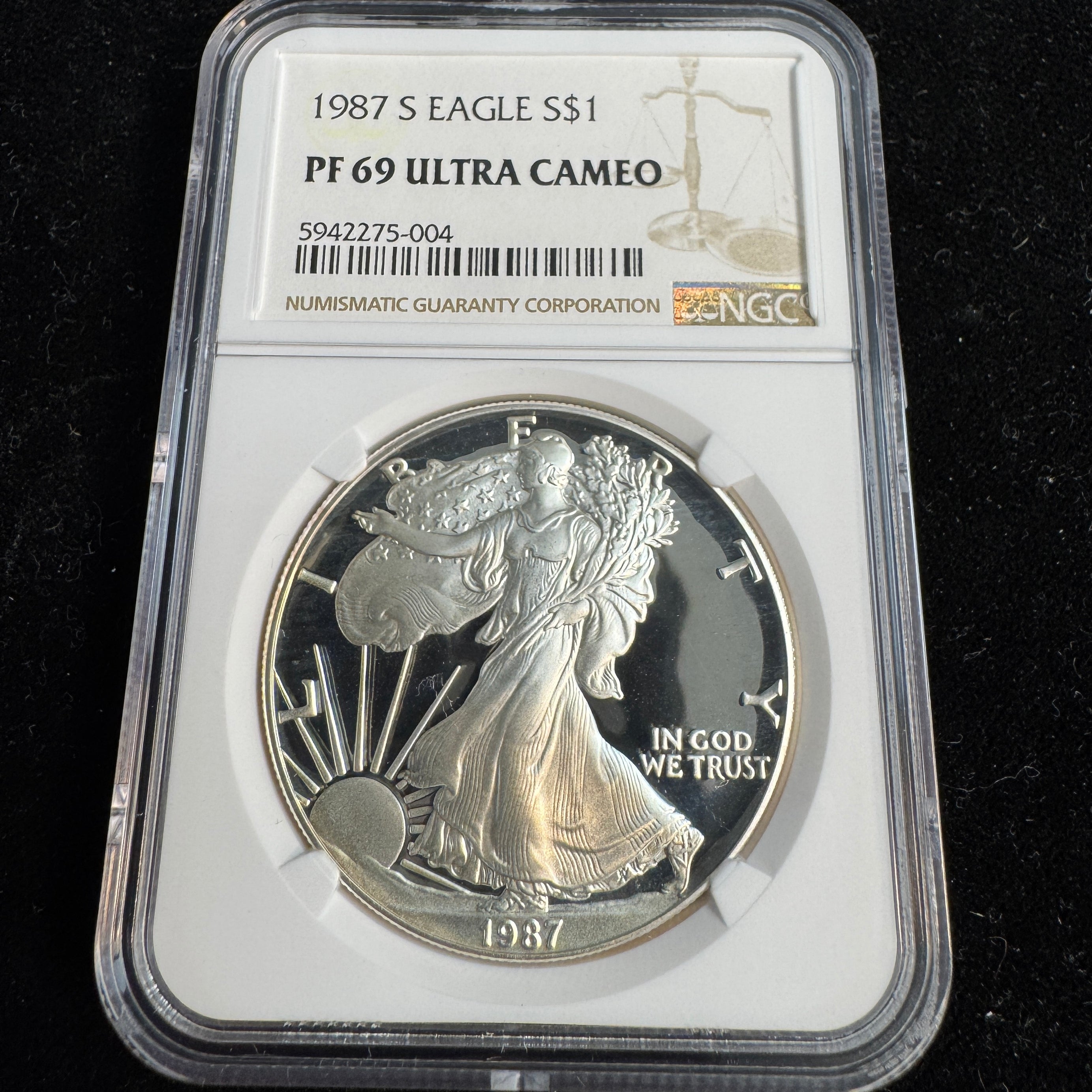 1987-S Proof Silver Eagle NGC PF-69 Ultra Cameo