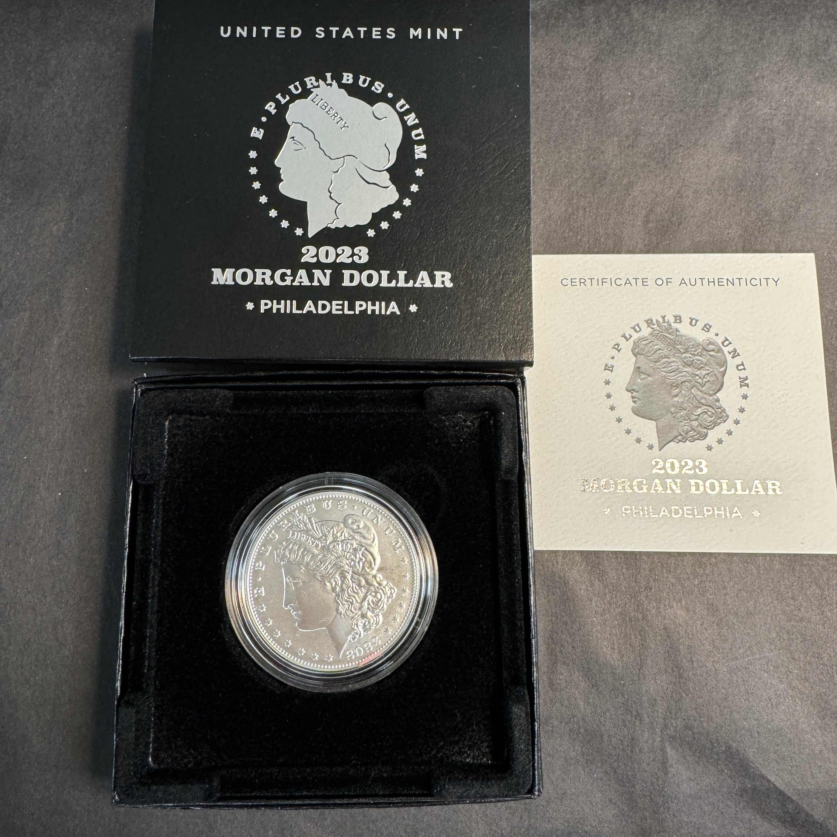 2023 Morgan Silver Dollar, Philadelphia, UNC - US Mint Box & COA