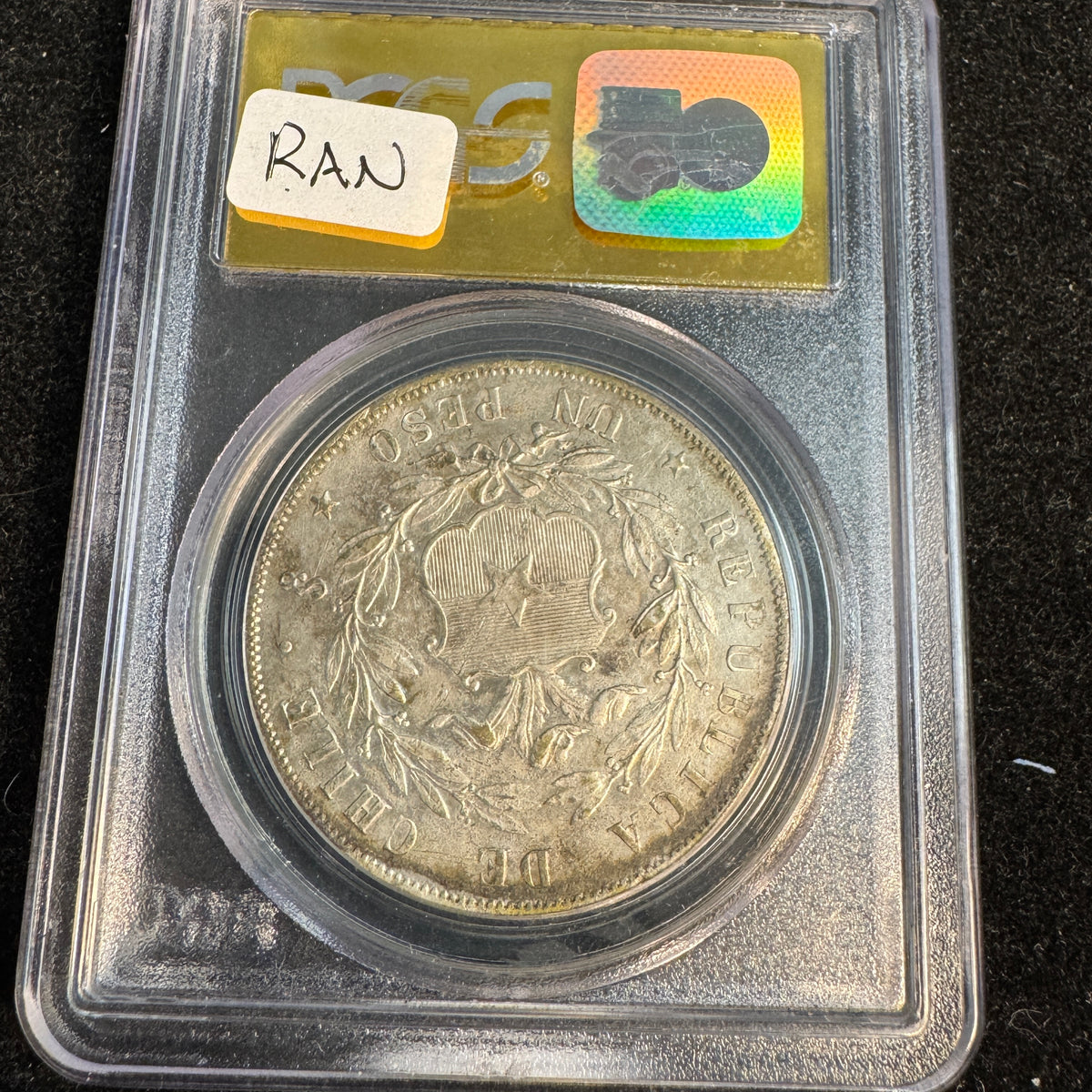 1856/5-So Chile AR 1 Peso, Rare, S.S. CENTRAL AMERICA Shipwreck Treasure - PCGS Certified
