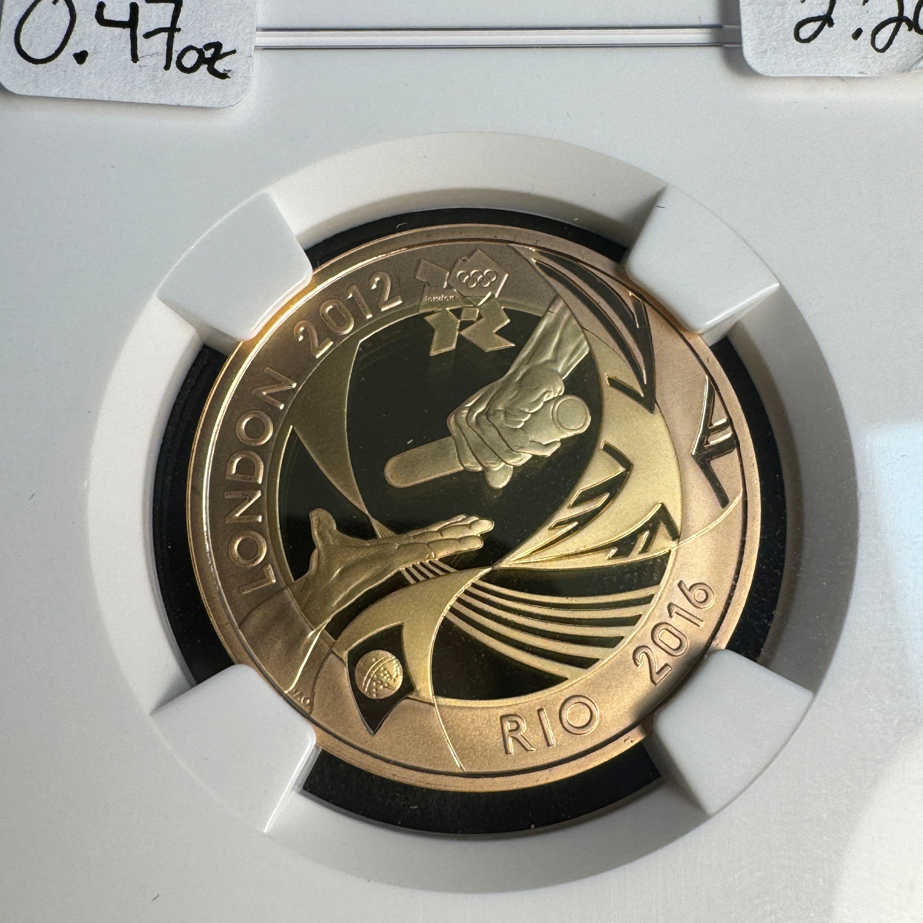 2012 Great Britain Gold £2, 2 Pounds Rio Olympics Baton Handover, NGC PF-70 Ultra Cameo, One of First 100 Struck 🇬🇧