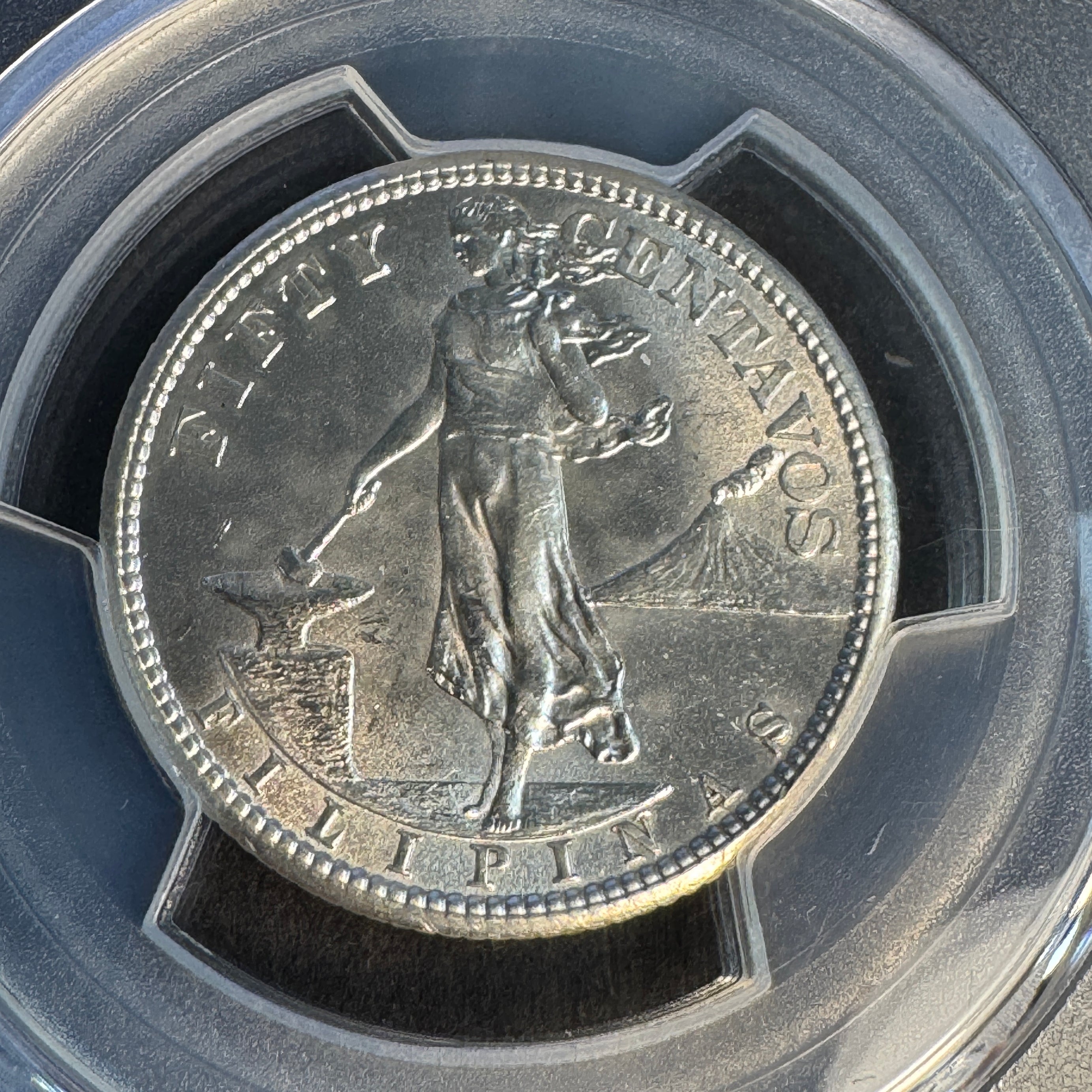 1907-S US Philippines 50 Centavos, PCGS MS-63