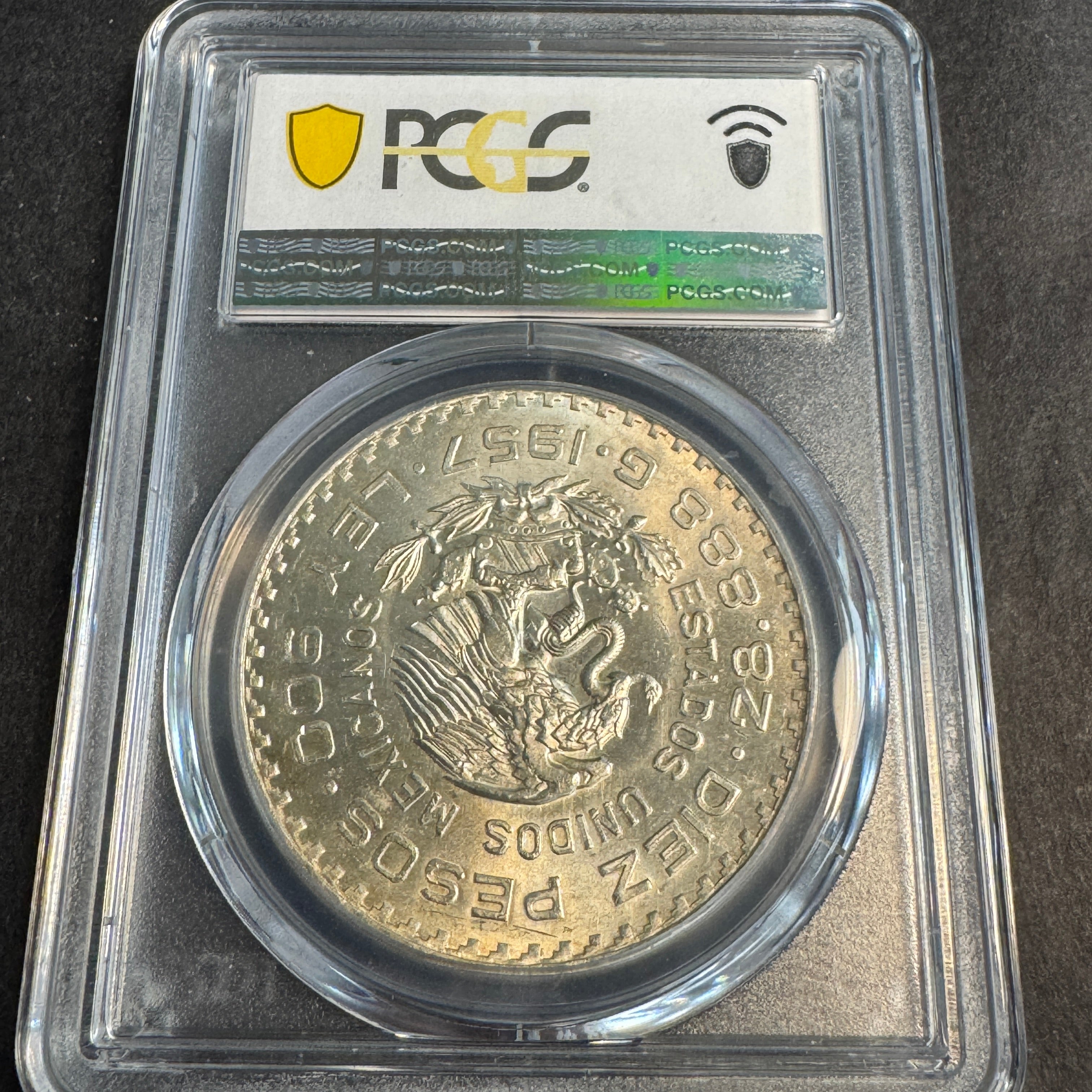 1957-Mo Mexico Constitution Centennial 10 Pesos, PCGS MS-64