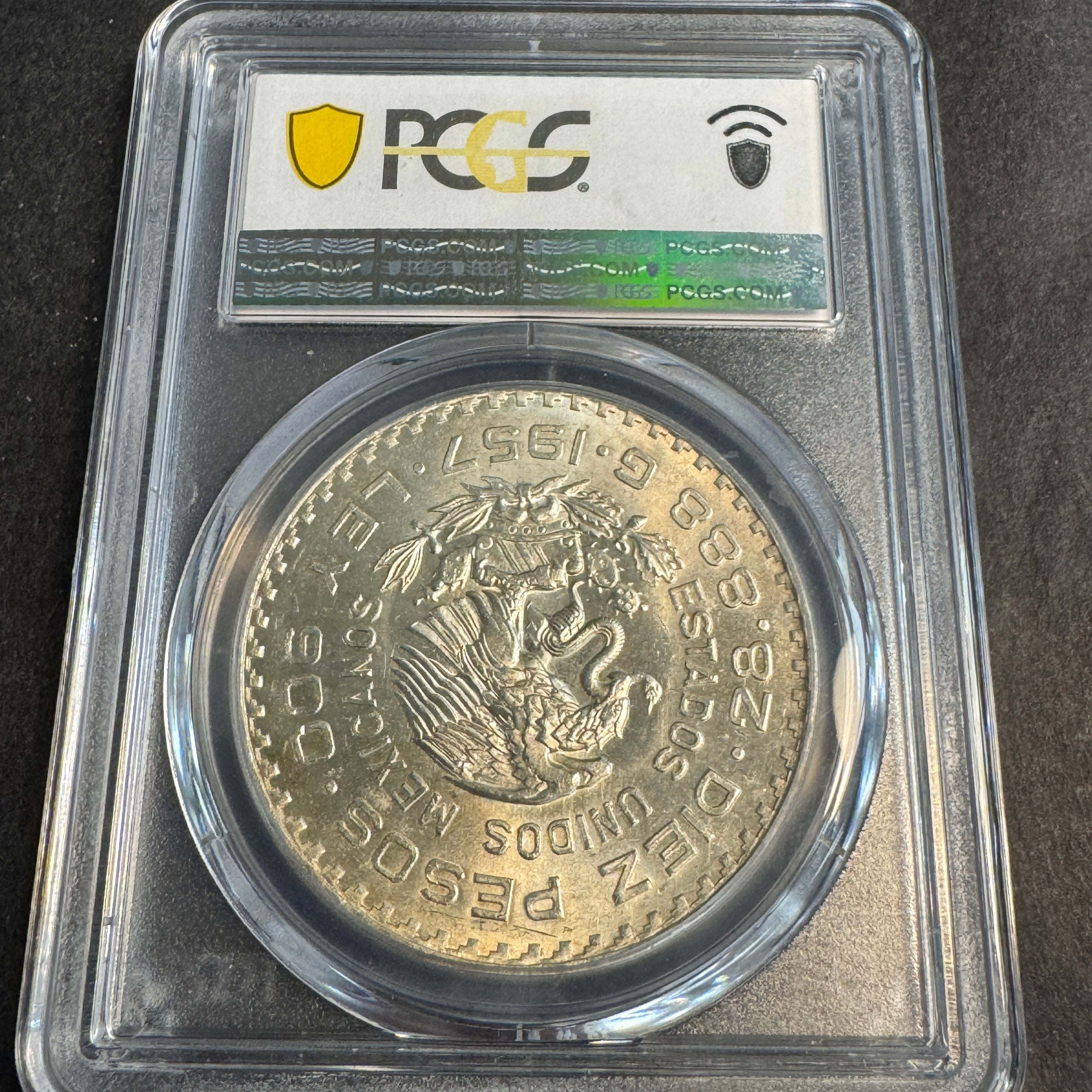 1957-Mo Mexico Constitution Centennial 10 Pesos, PCGS MS-64 🇲🇽