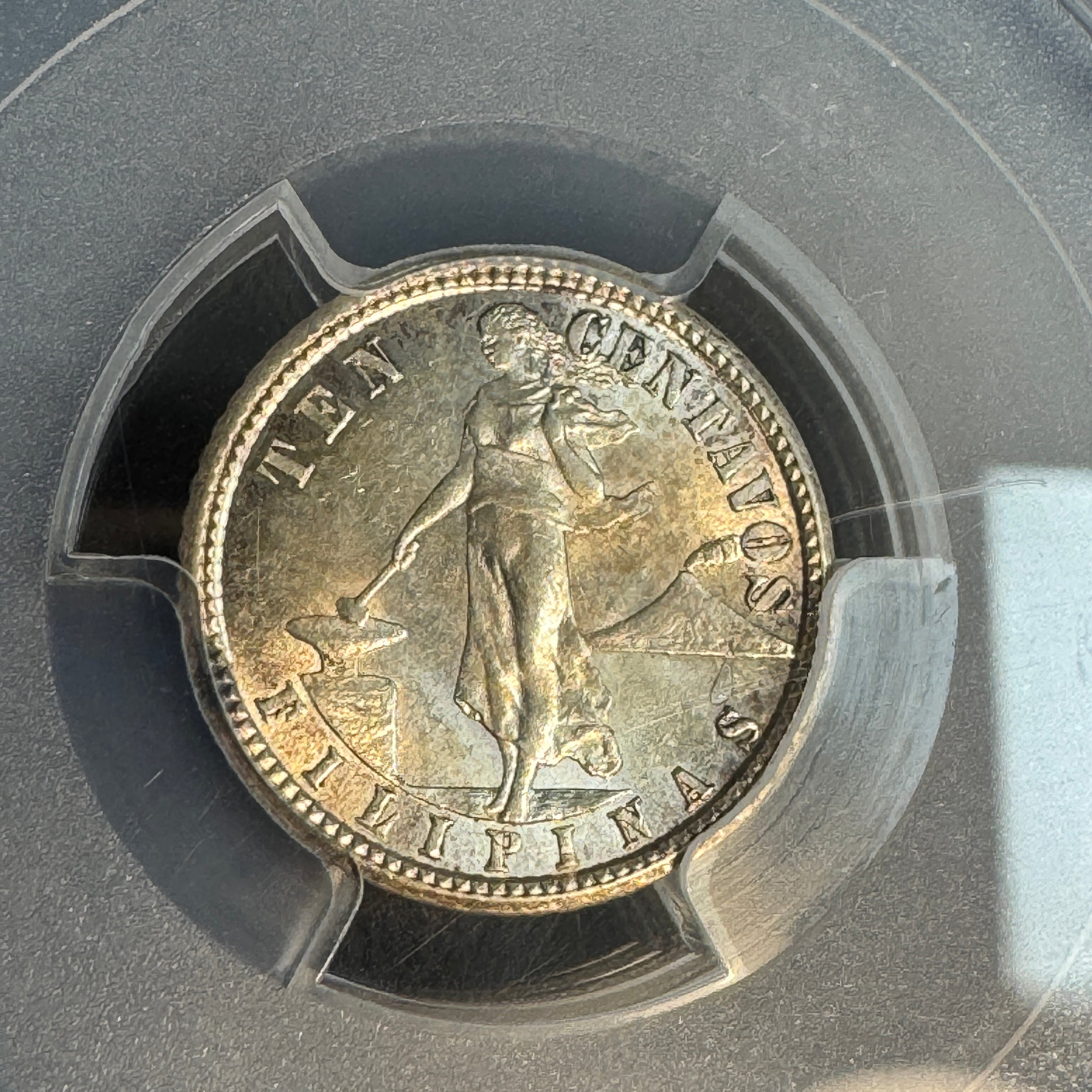 1907-S US Philippines 10 Centavos, PCGS MS-63