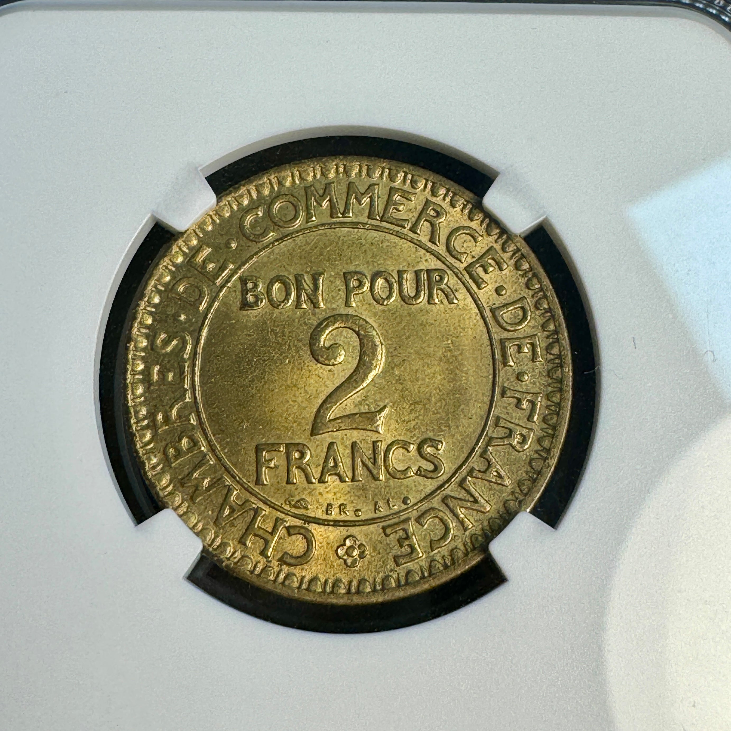 1924 France 2 Francs, Closed 4 Variety, Seated Mercury, NGC MS-65, Near Top Pop 2/1 🇫🇷