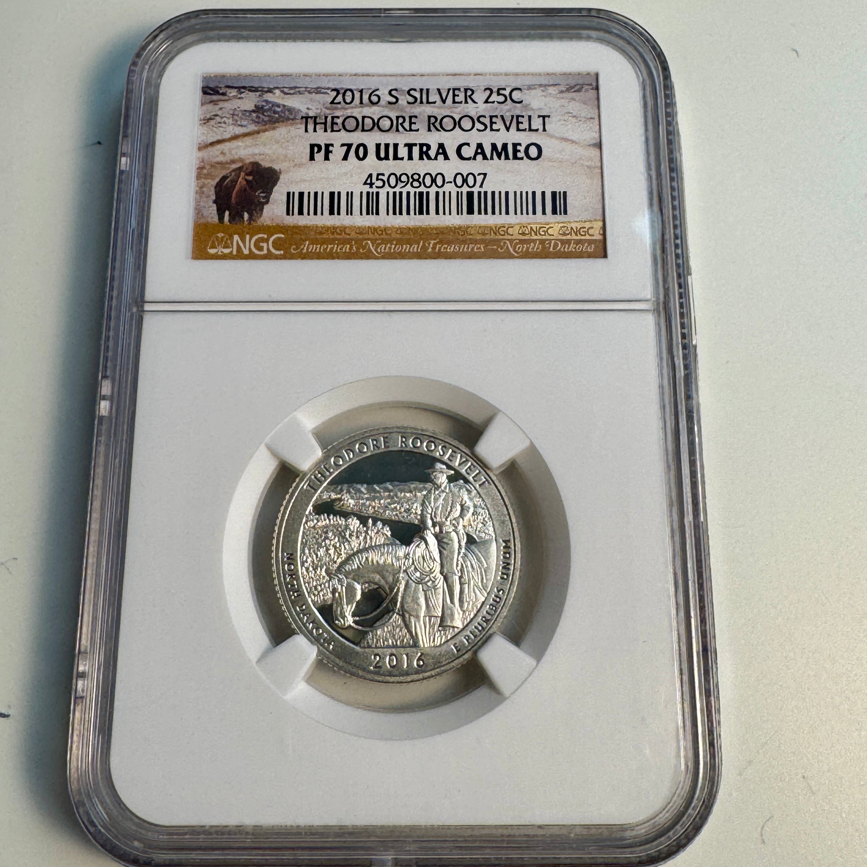 2016-S Theodore Roosevelt ATB Silver 25c, NGC PF-70 Ultra Cameo 💎