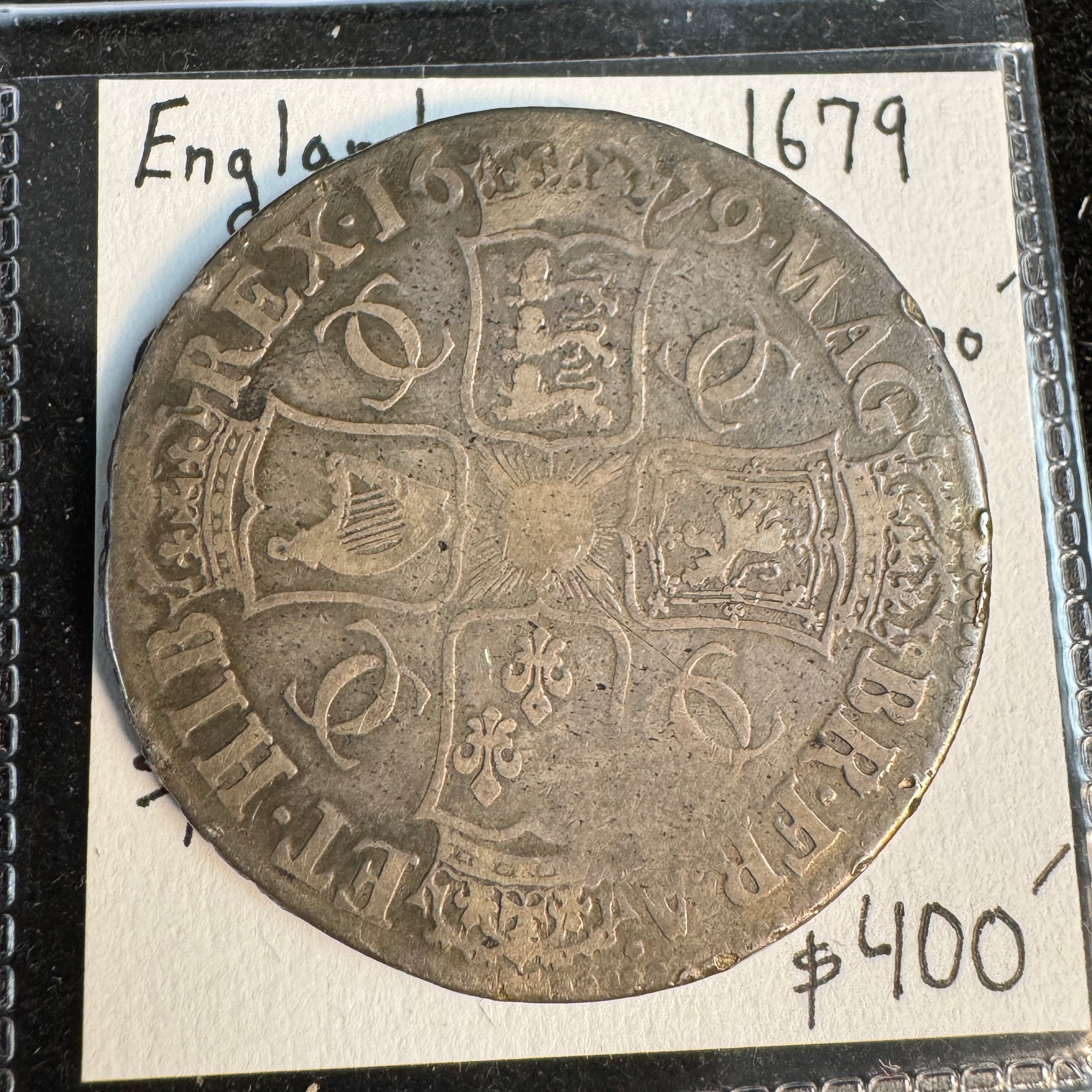 1679 England Crown, Charles II, Tres Primo, Sp#3359 - Fine 🏴󠁧󠁢󠁥󠁮󠁧󠁿