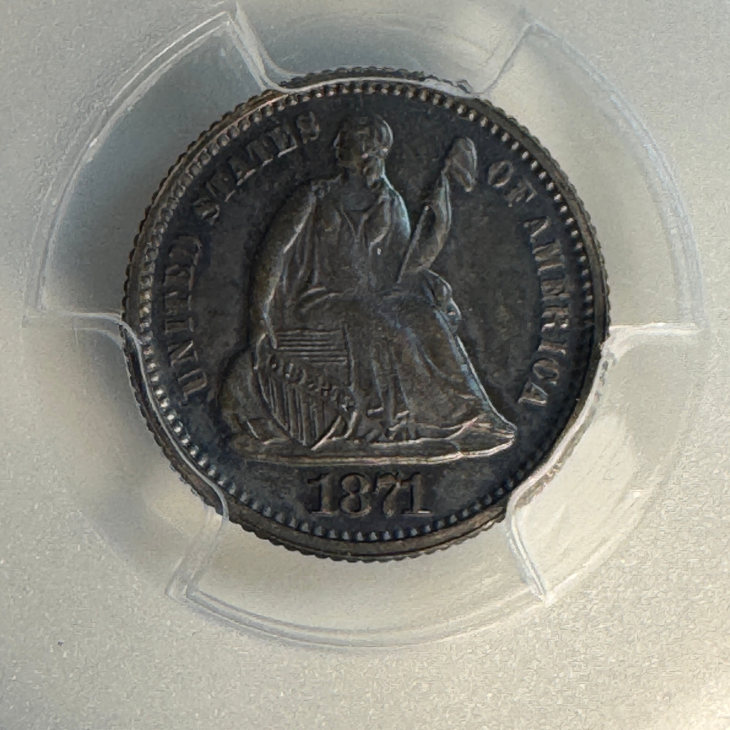1871 Seated Liberty Half Dime Proof, PCGS PR-63 , 960 mtg.!