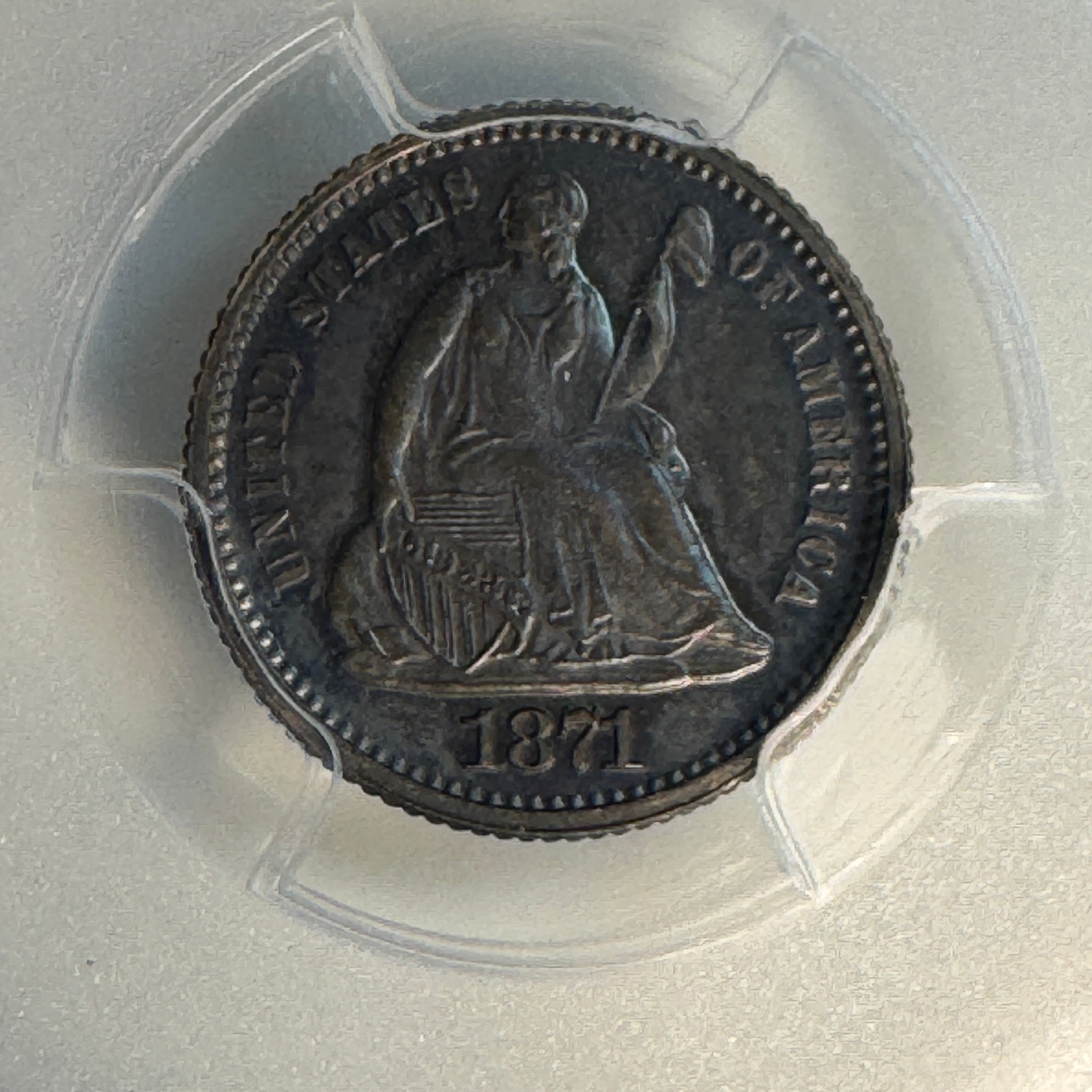 1871 Seated Liberty Half Dime Proof, PCGS PR-63 , 960 mtg.!