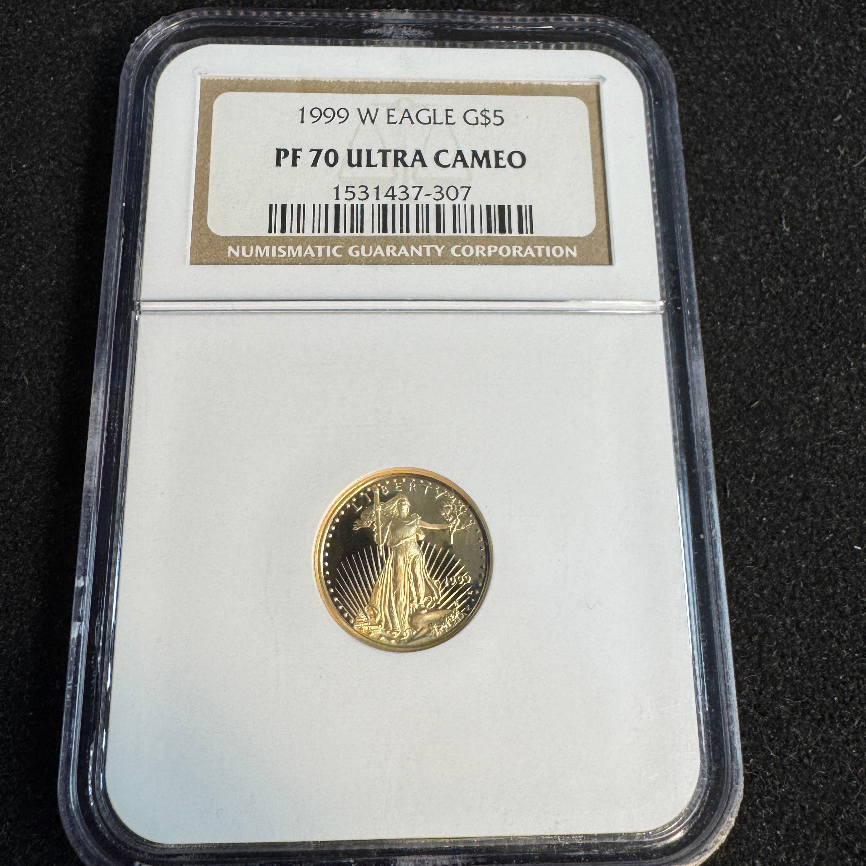 1999-W $5 Proof Gold 1/10th Eagle AGE, NGC PF-70 Ultra Cameo