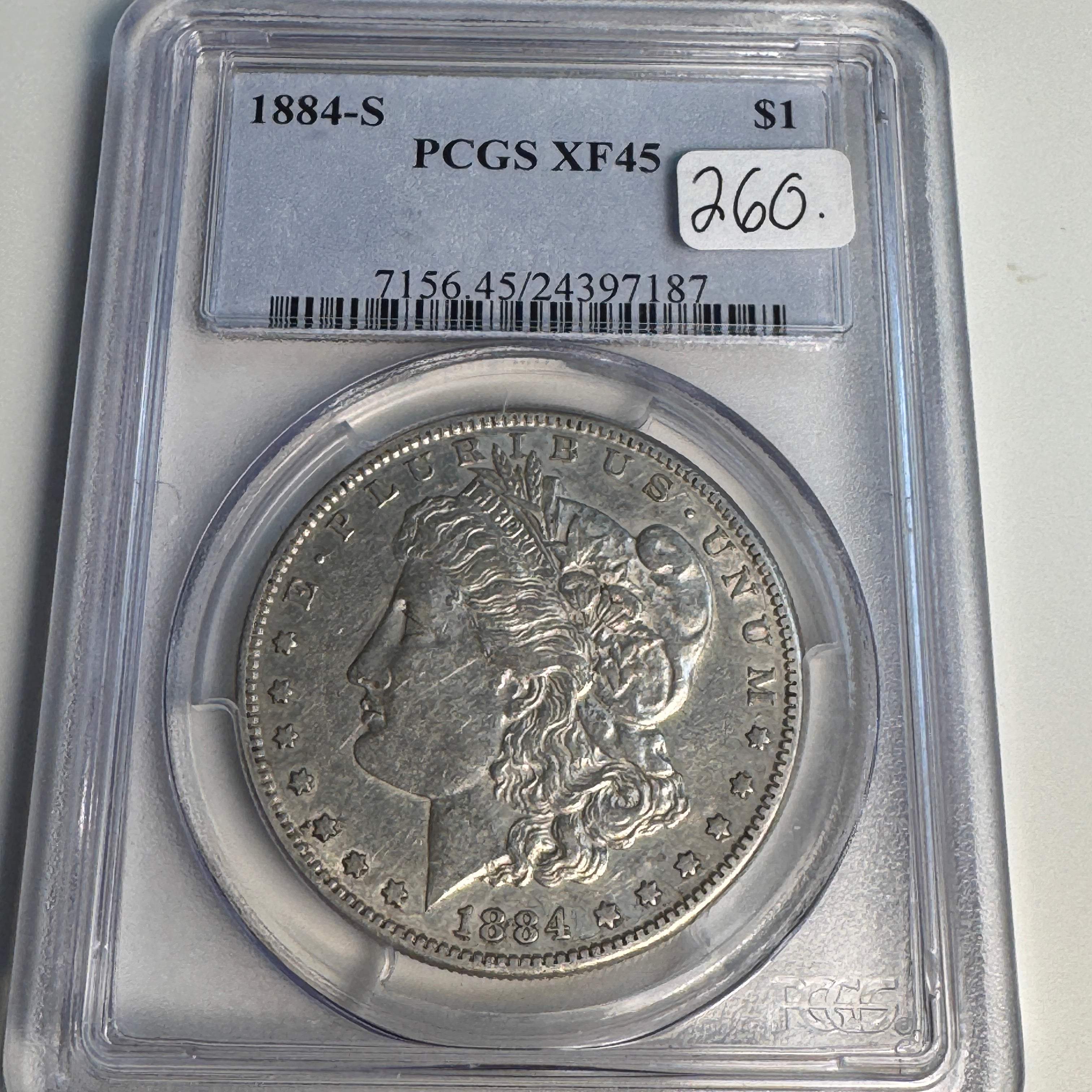 1884-S Morgan Silver Dollar, PCGS XF-45