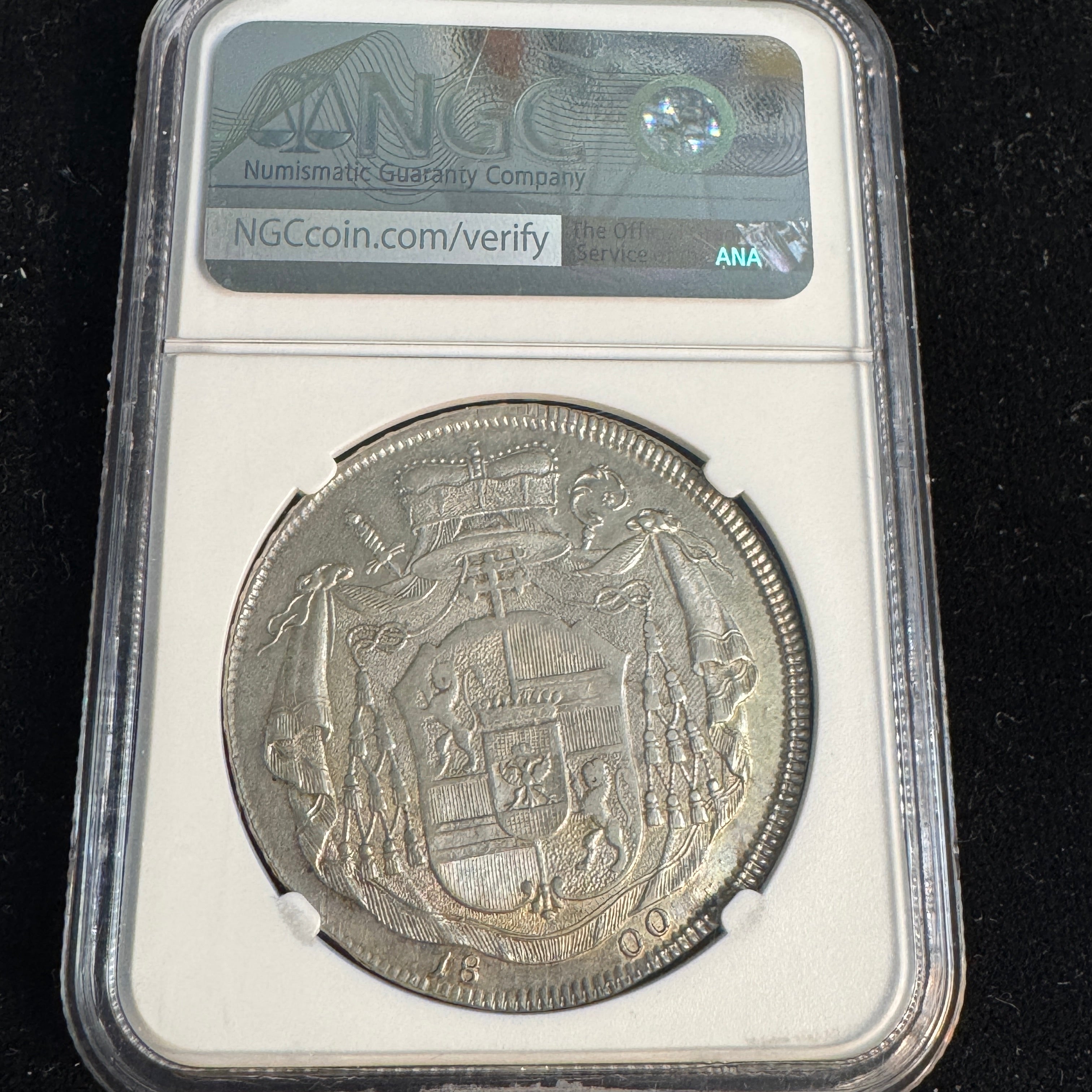 1800 M Salzburg Austria Taler, Archbishop H. Von Colloredo, Dav-1265, NGC AU-50