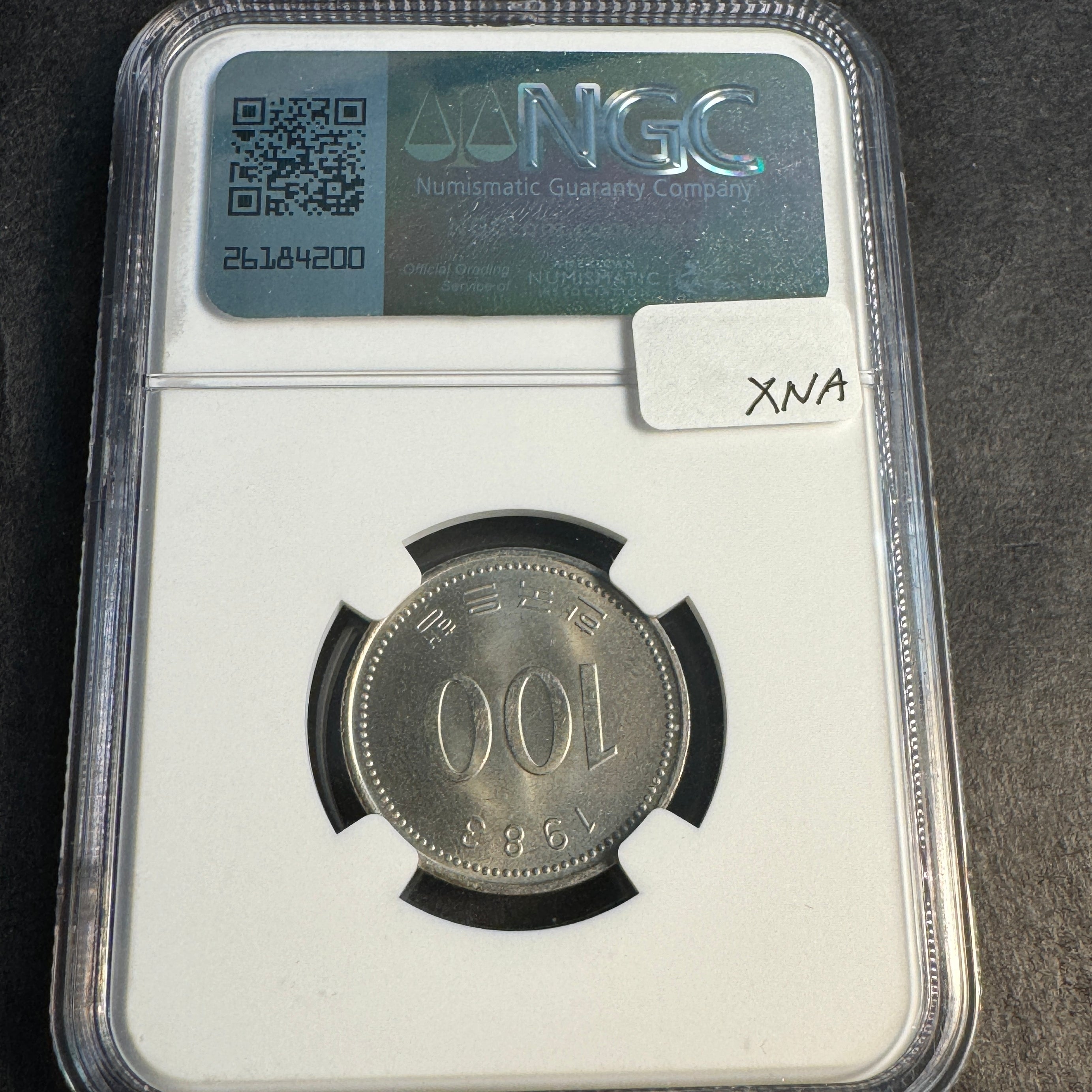 1983 South Korea 100 Won, Admiral Yi Sun-sin, KM -35, NGC MS-65 🇰🇷