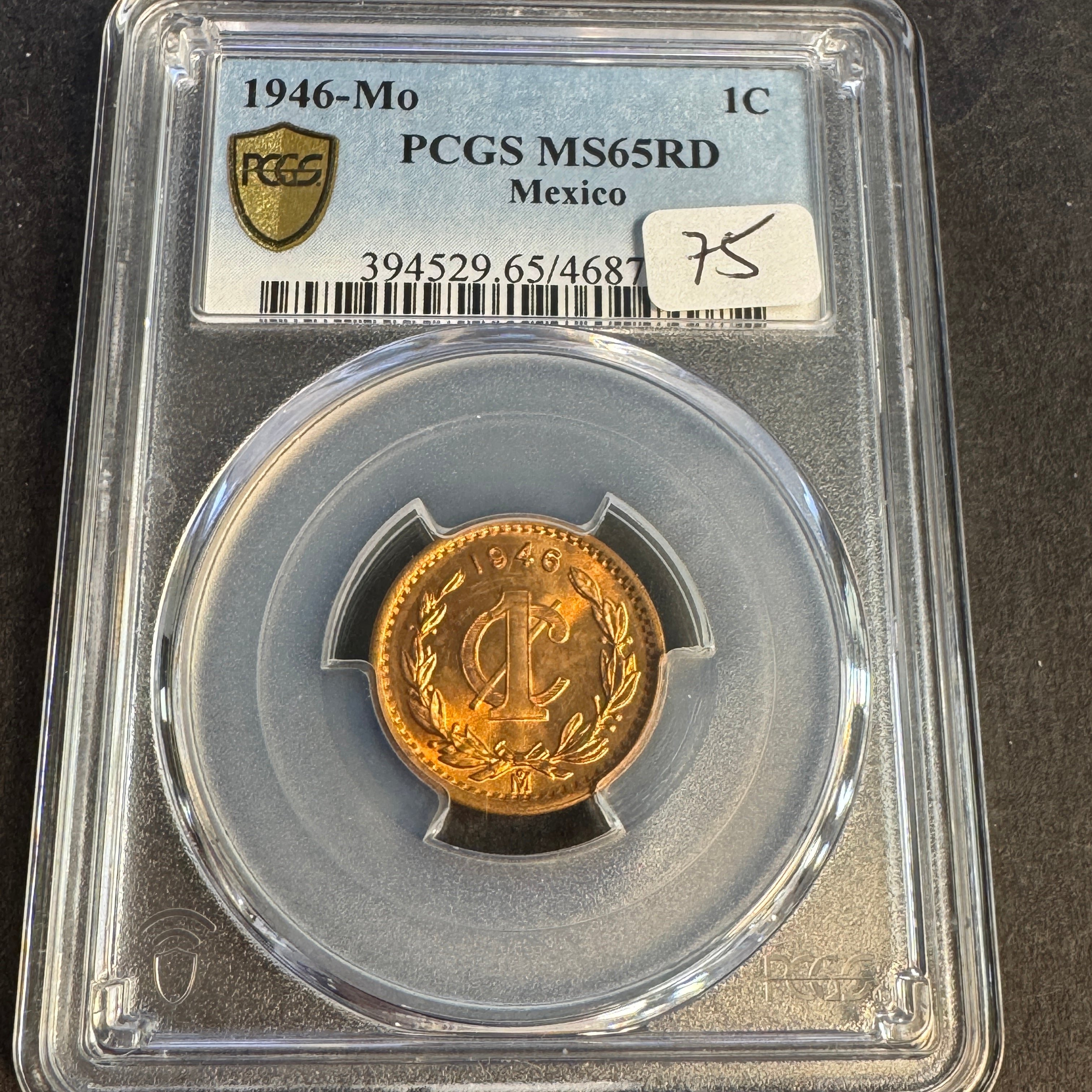 1946-Mo Mexico 1 Centavo KM415, PCGS MS-65 RD Red 🇲🇽