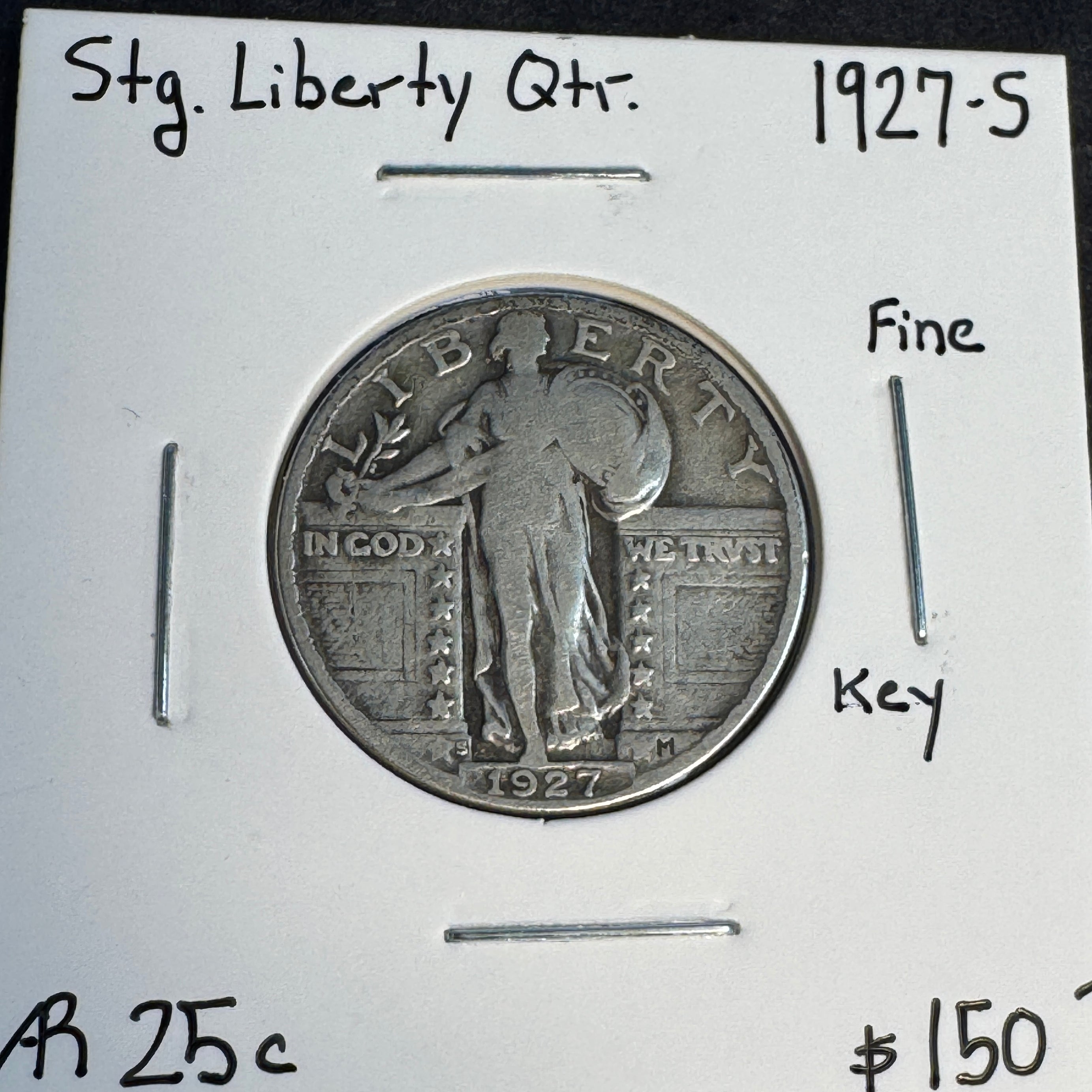1927-S Standing Liberty Quarter AR 25c, Fine