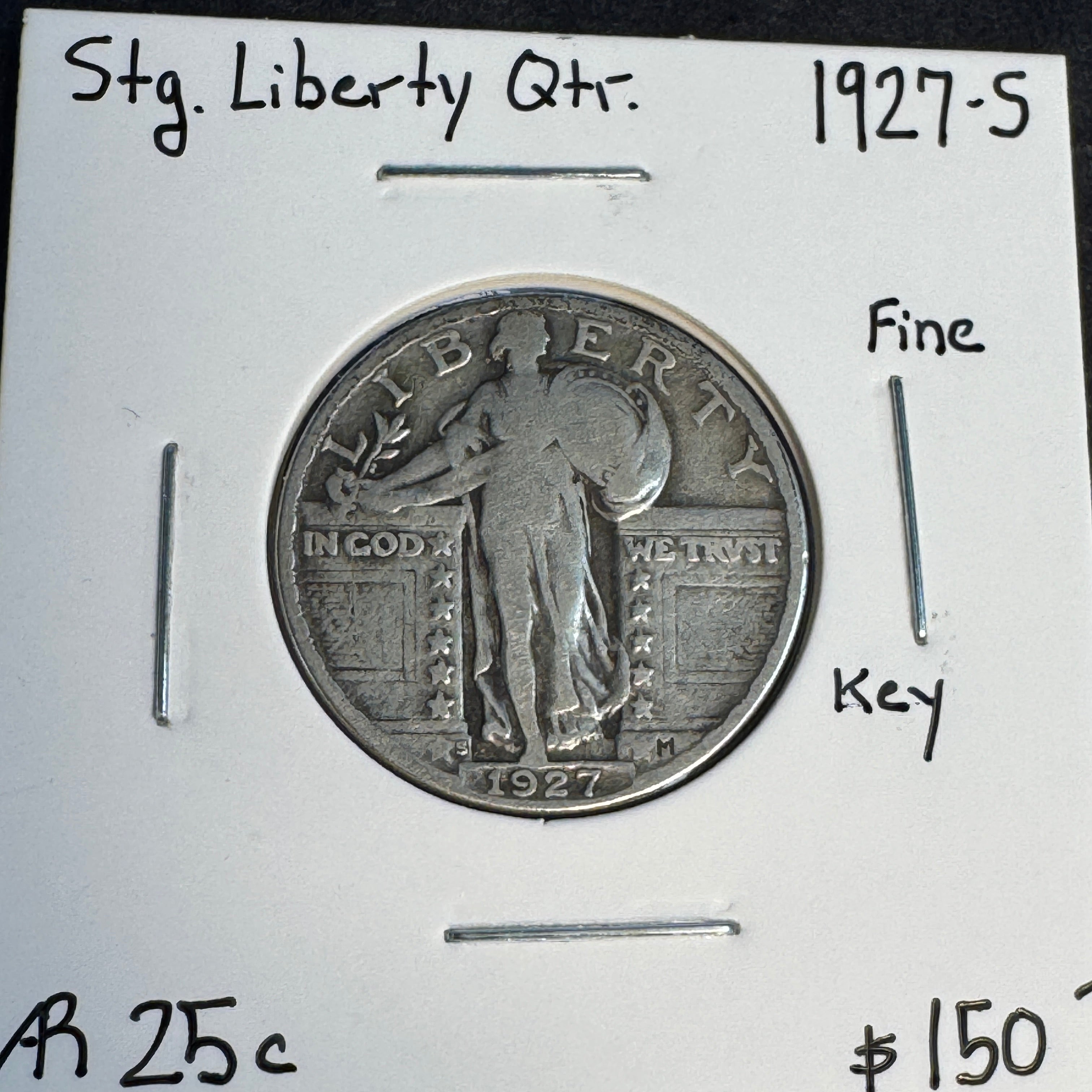 1927-S Standing Liberty Quarter AR 25c, Fine