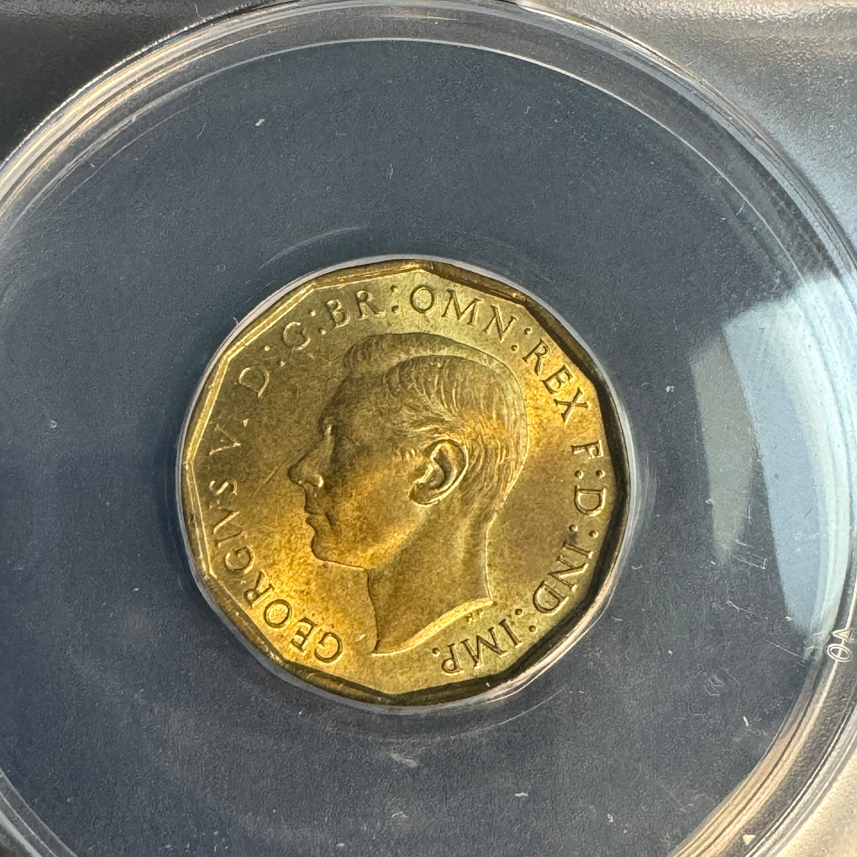 1948 Great Britain 3 Pence Ni-Br, KGVI, ANACS MS-63 🇬🇧