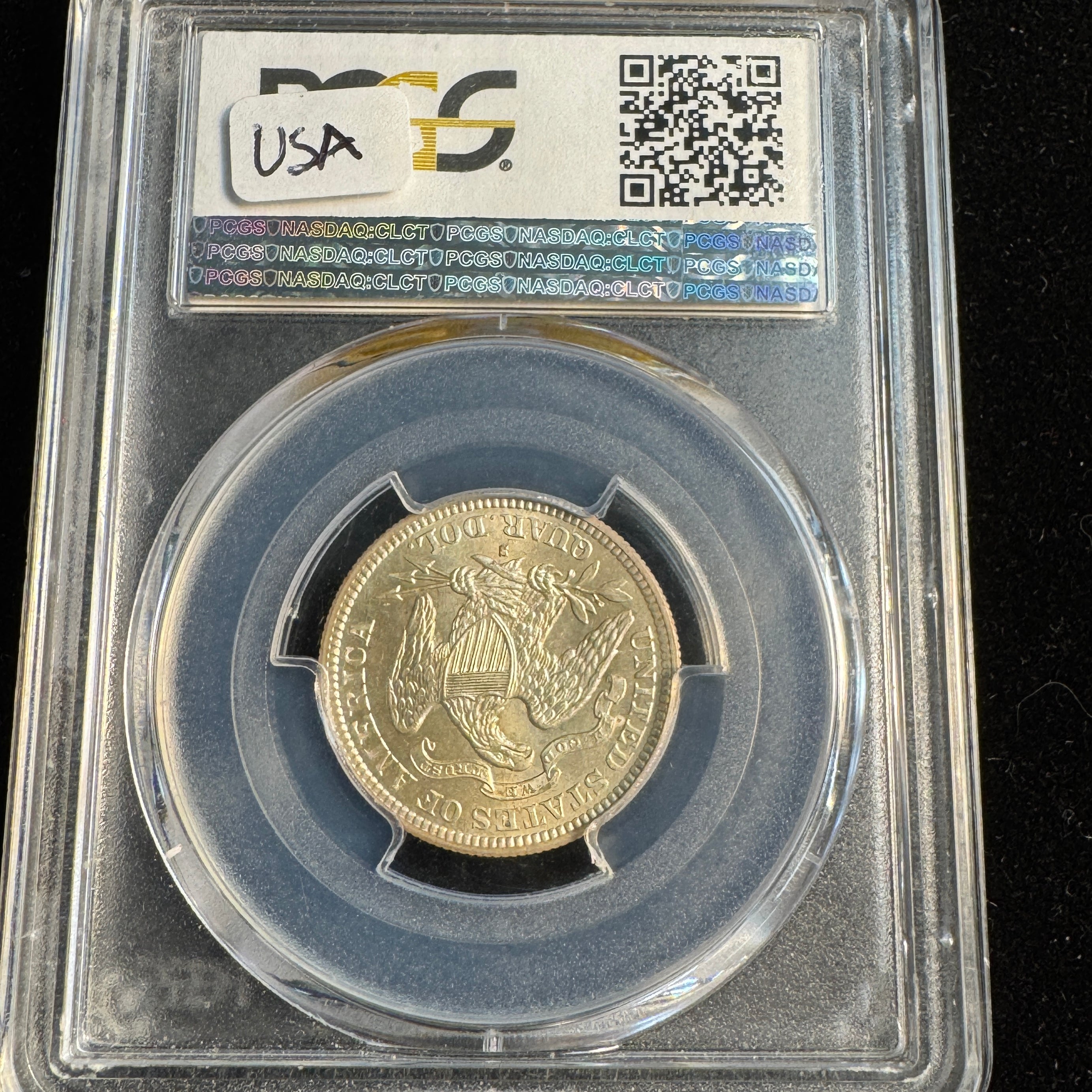 1876-S Seated Liberty Quarter 25c, PCGS MS-64