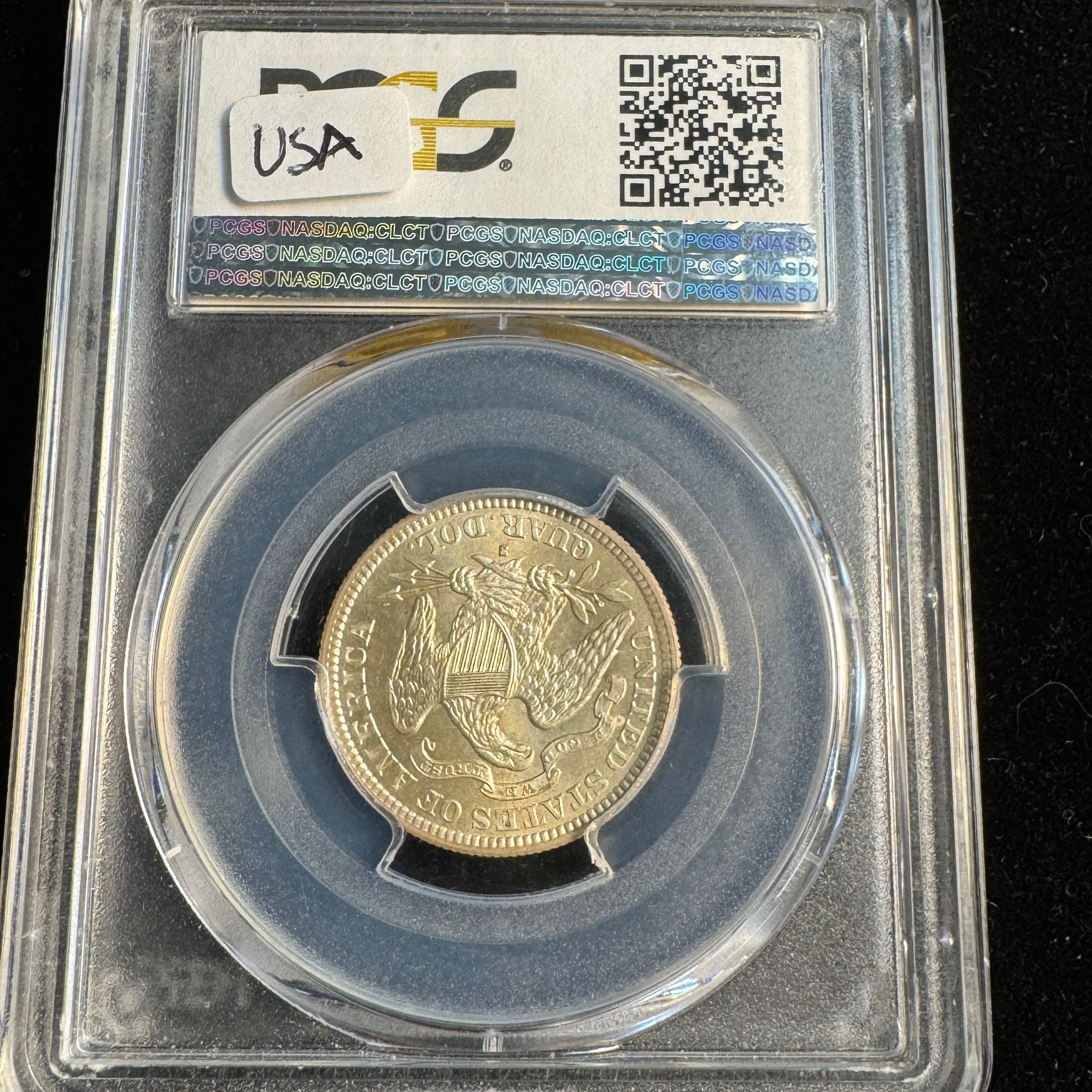 1876-S Seated Liberty Quarter 25c, PCGS MS-64