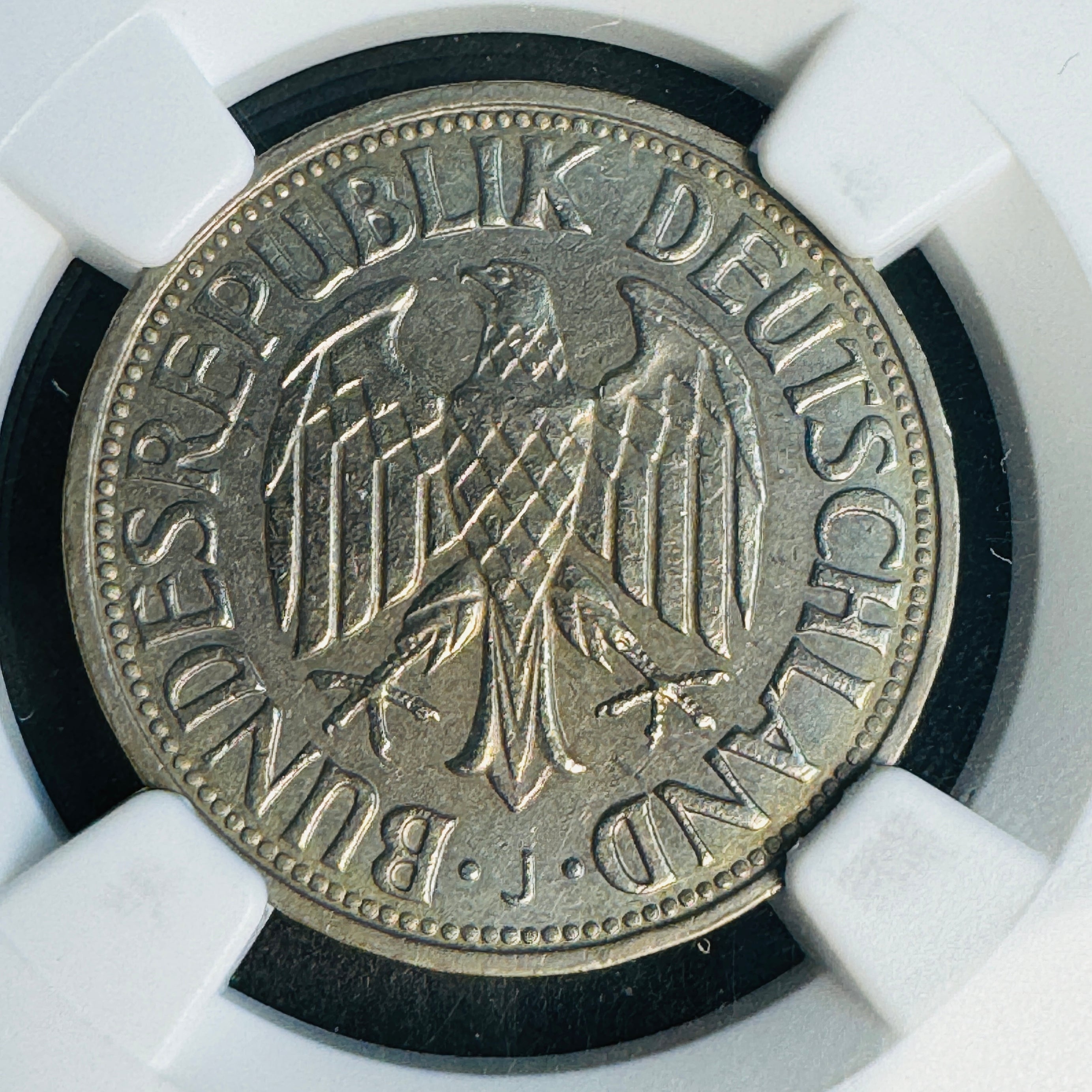 1968-J Germany 1 Mark, Semi-Key, NGC AU-58 🇩🇪