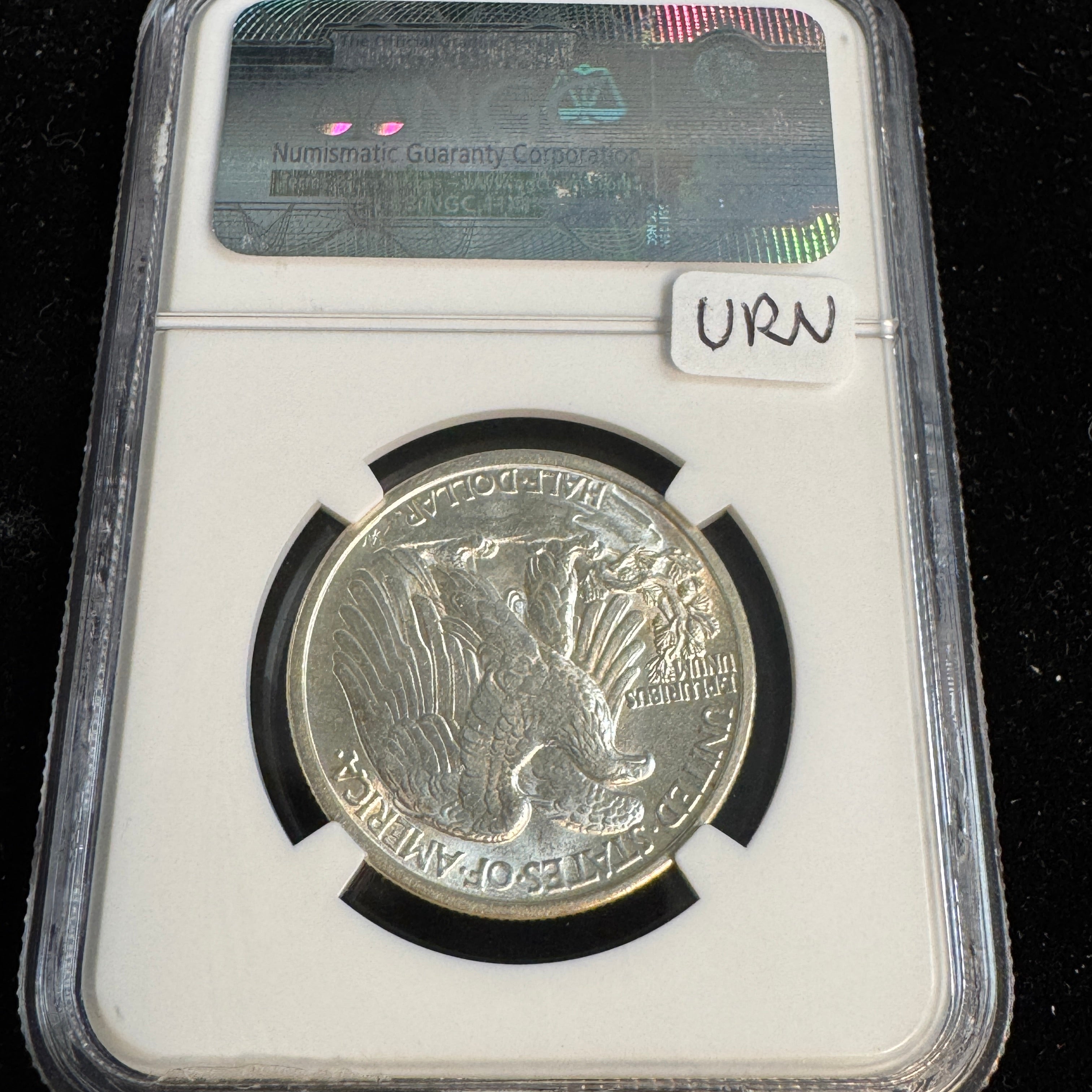 1917-D (Obverse) Walking Liberty Half Dollar, NGC MS-61