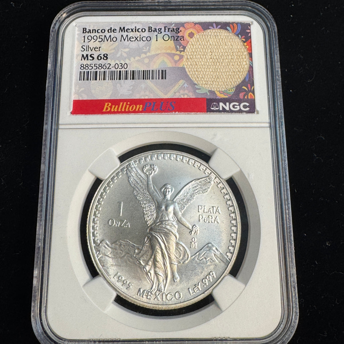 1995-Mo Mexico 1 Onza Libertad, NGC MS-68, Banco de Mexico Bag Frag