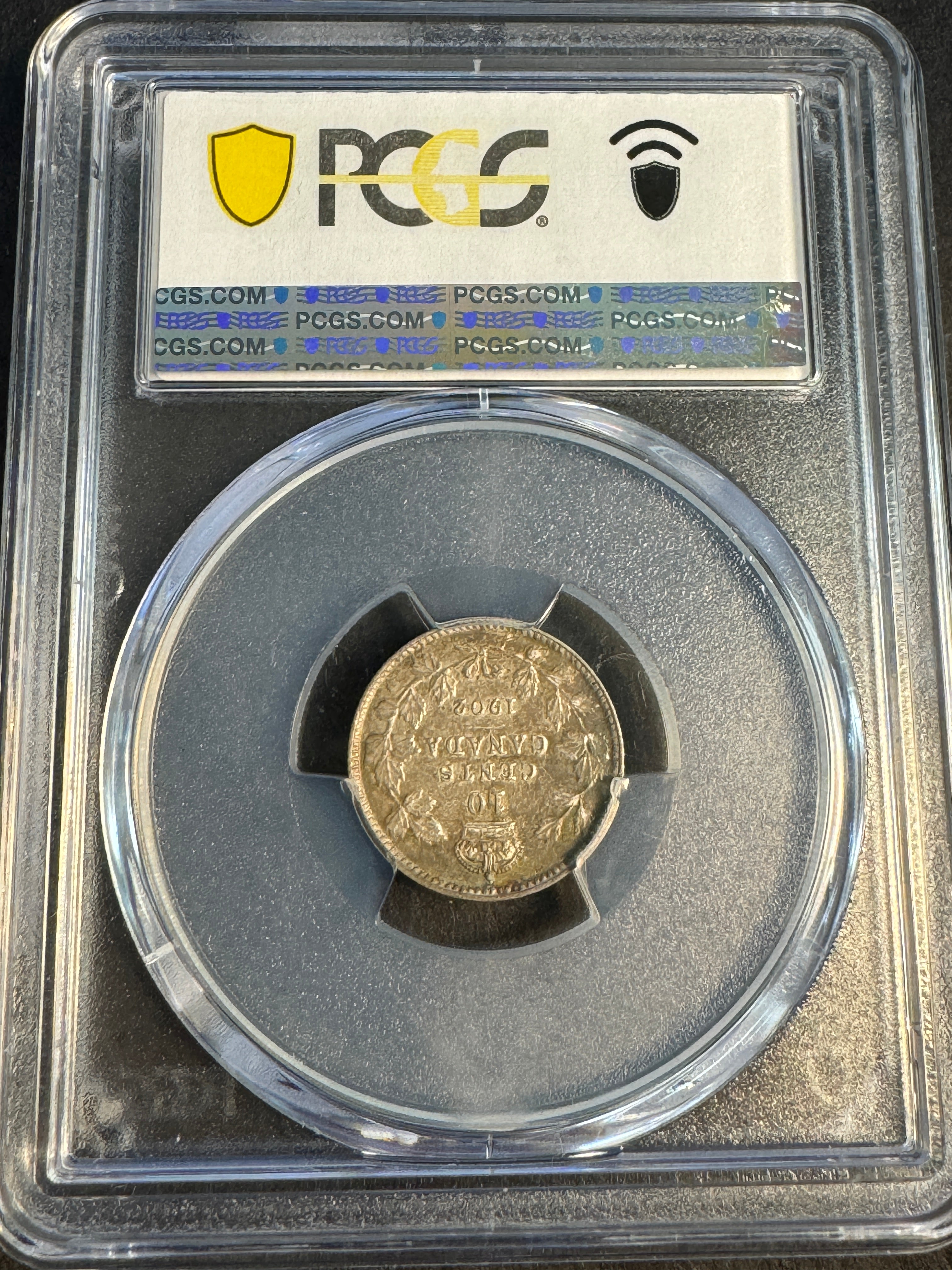 1902 (No Mintmark) Canada 10 Cents, Edward VII, PCGS AU-55 🇨🇦