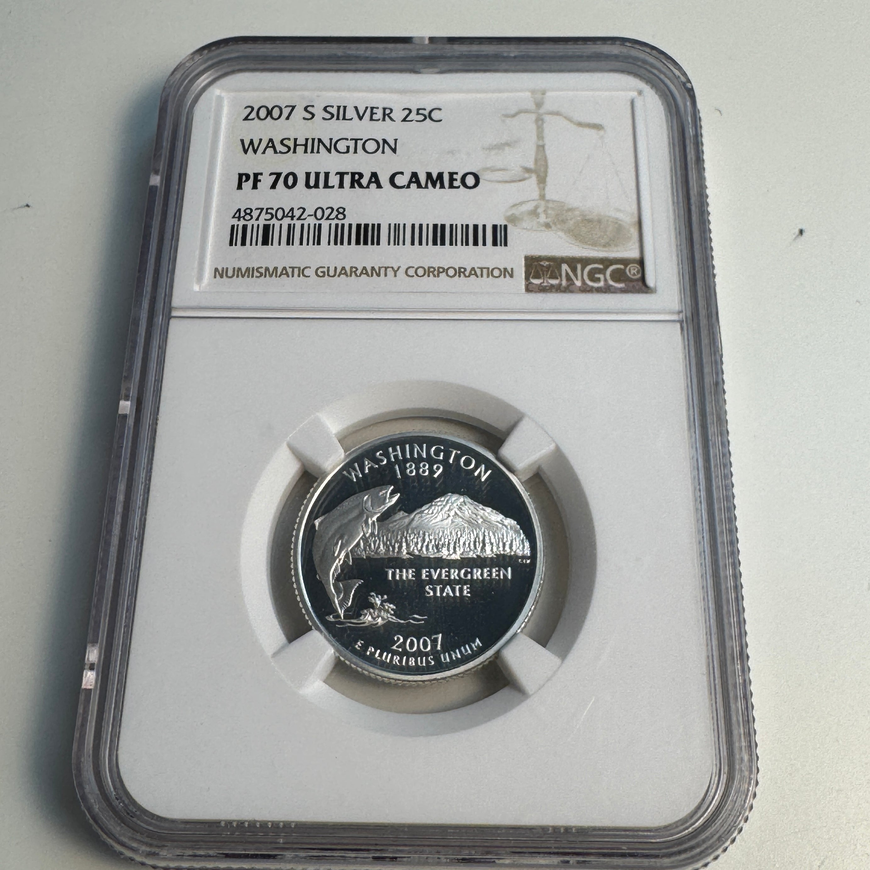 2007-S Washington State Silver 25c, NGC PF-70 Ultra Cameo 💎