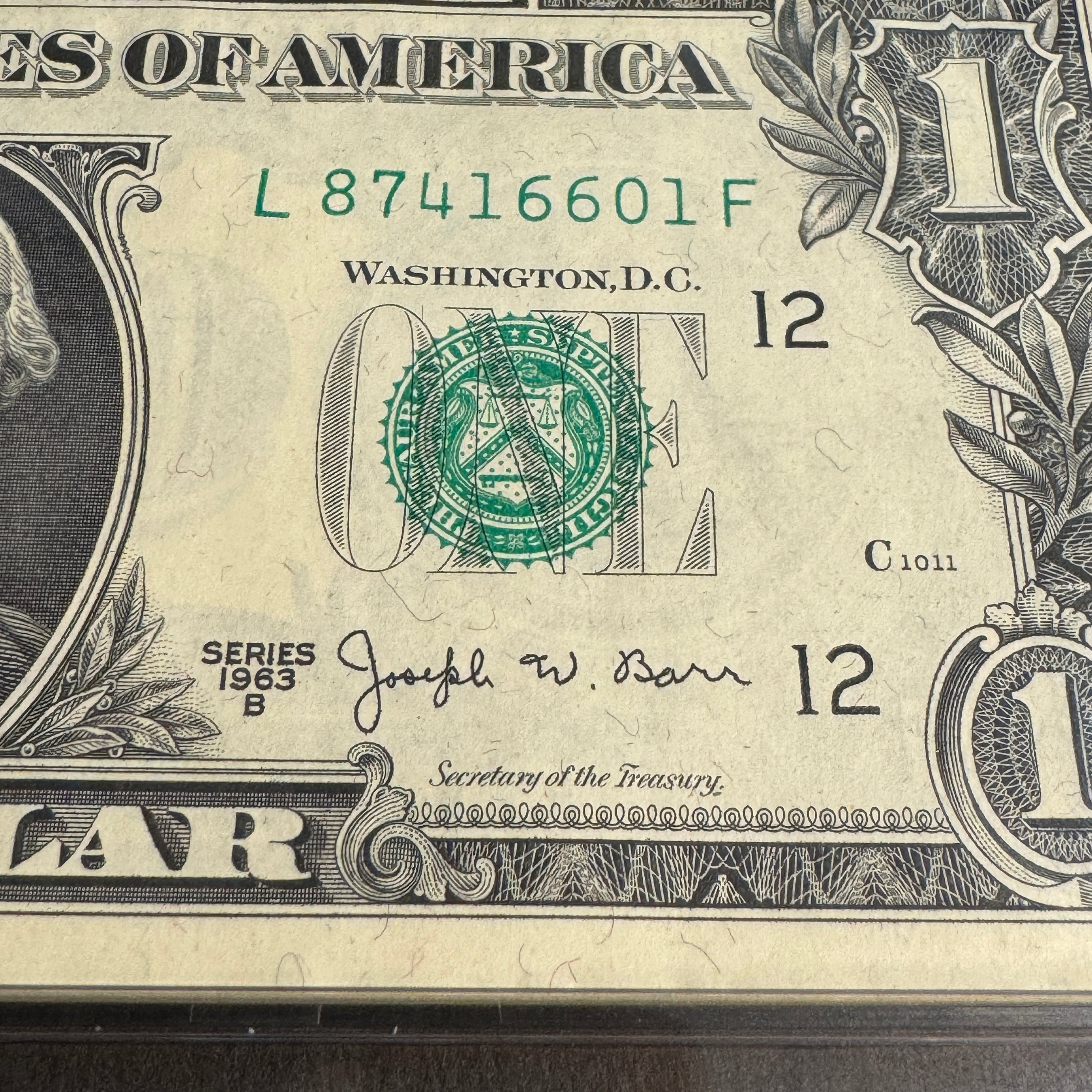 (100) Full Pack 1963 B $1 Federal Reserve Notes San Francisco, J. BARR Signature, 1969 Bank Strap, Fr. 1902-L, PCGS Gem Unc 65 PPQ