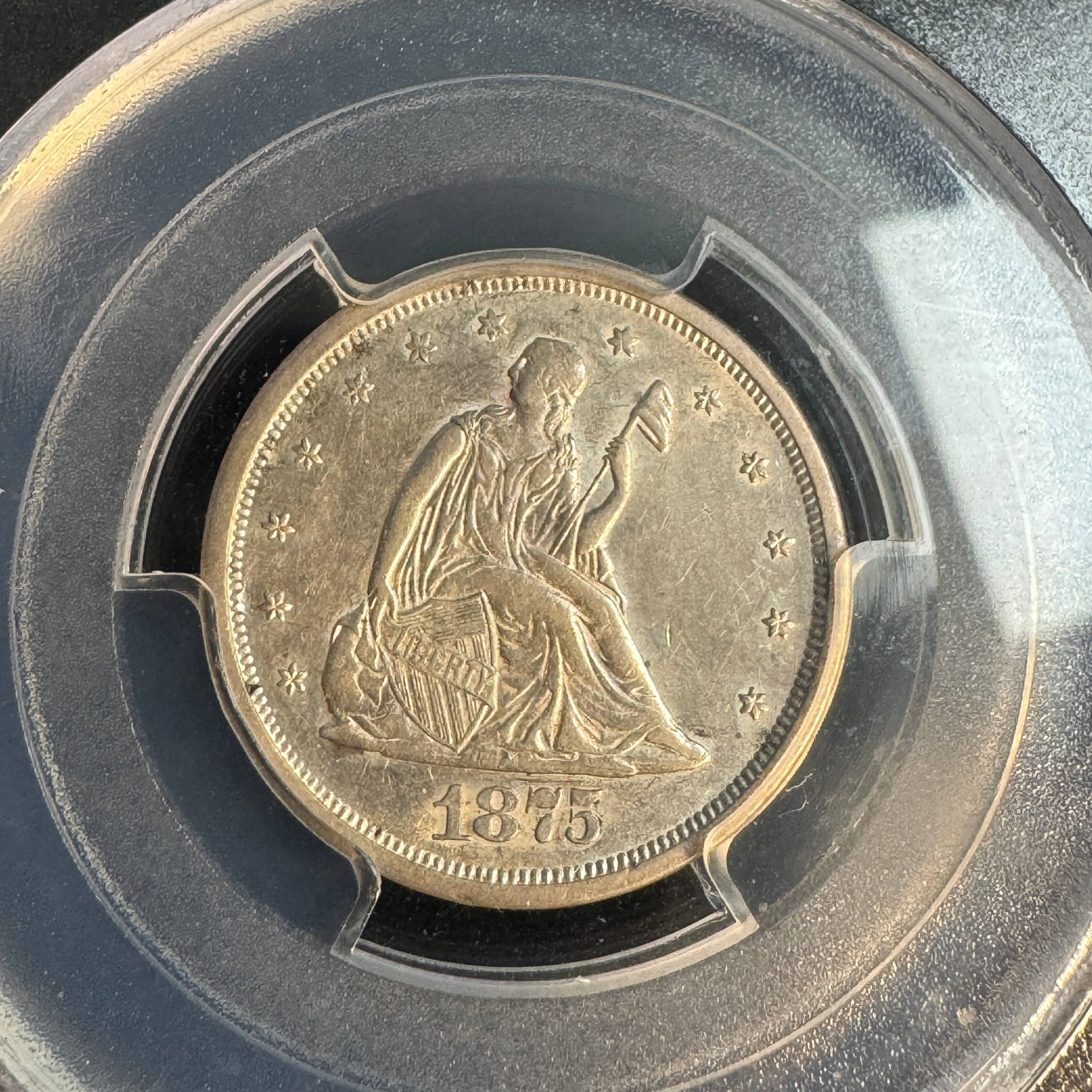 1875-S Twenty Cents 20c, PCGS AU-50