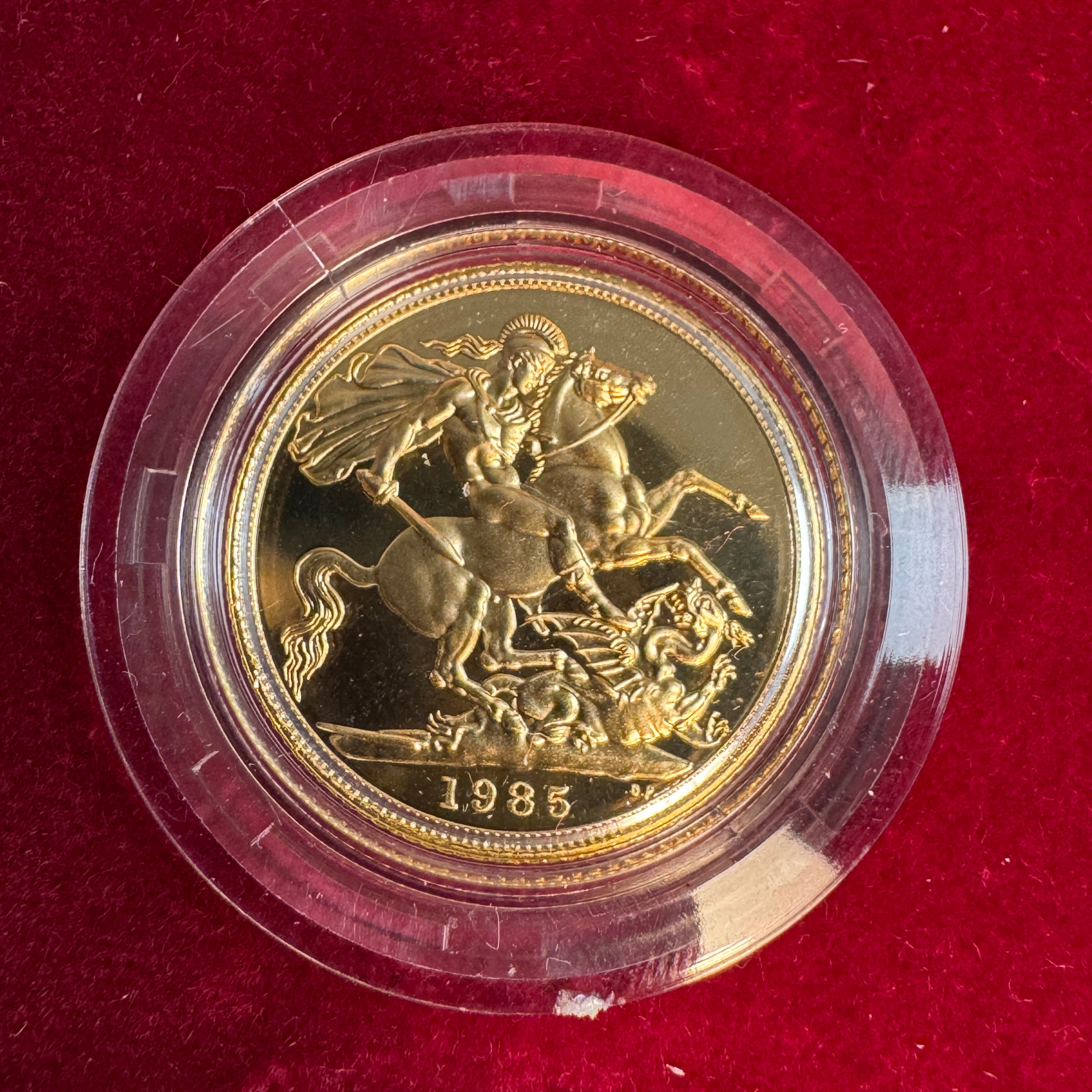1985 Great Britain UK Proof Gold Sovereign in Royal Mint Box 🇬🇧 0.2354oz AGW