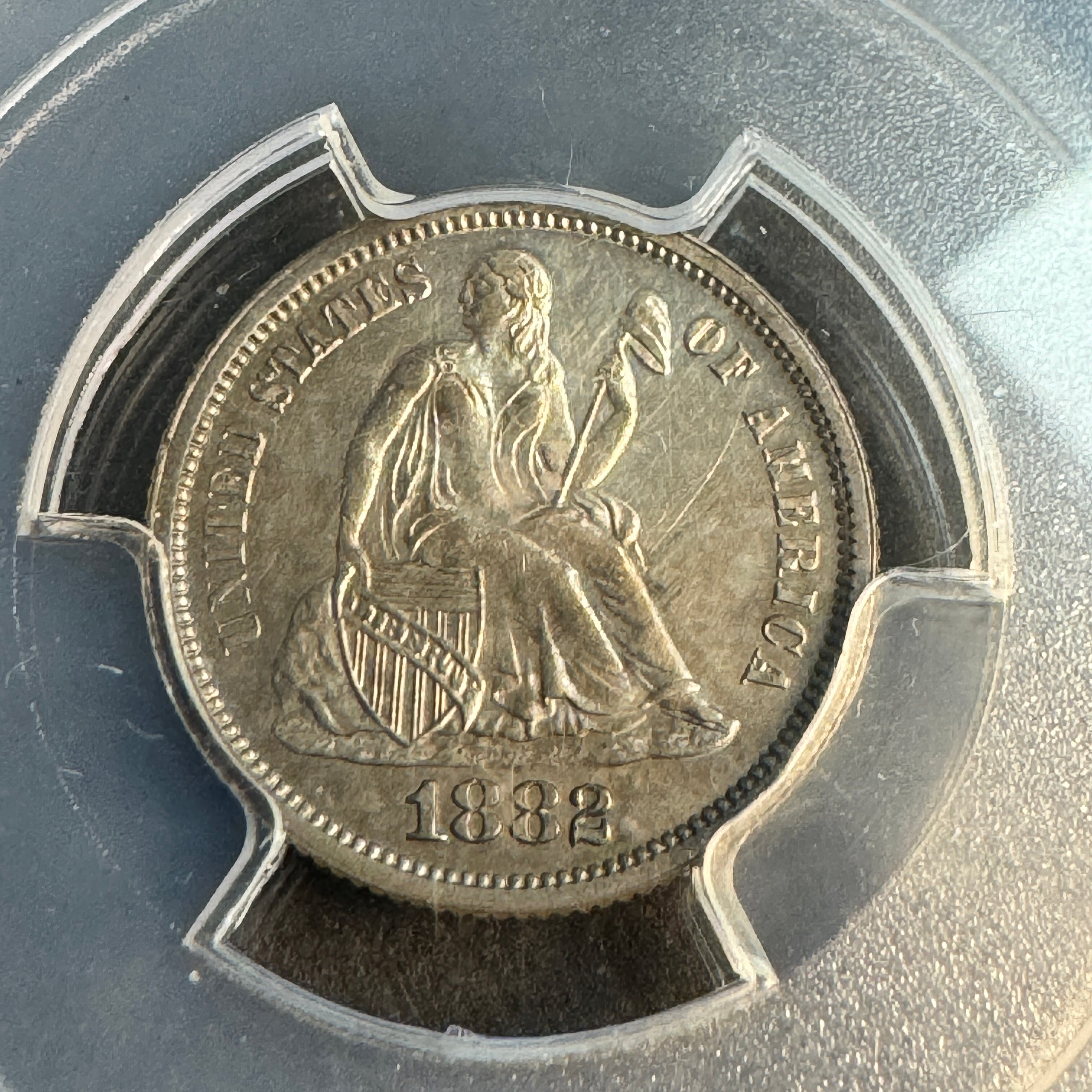 1882 Seated Liberty Dime US 10c Proof, PCGS PR-62