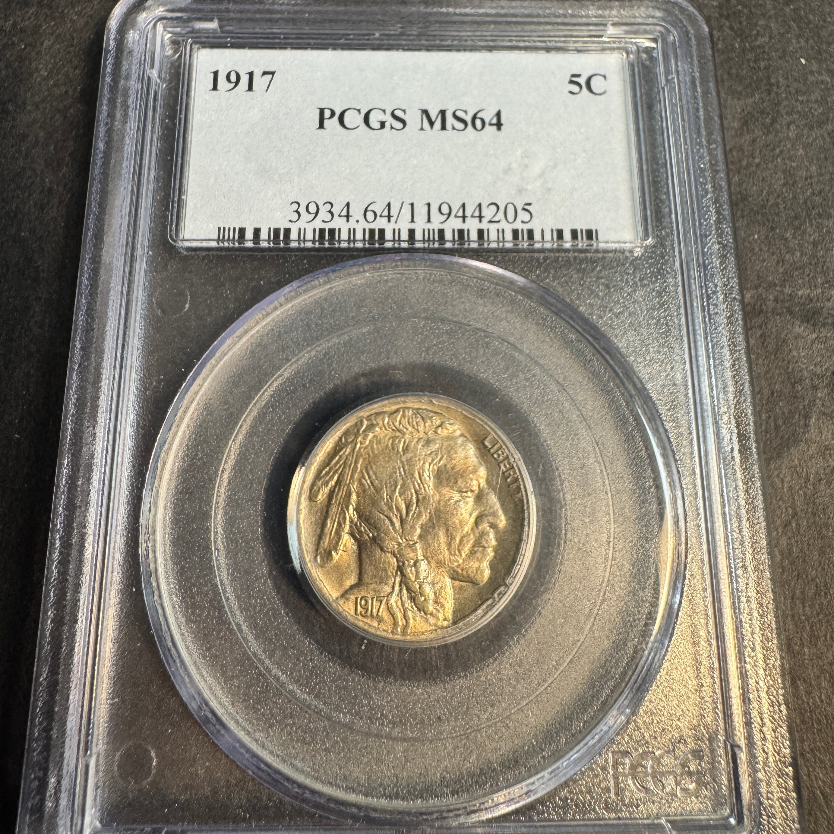 1917 (P) Buffalo Nickel 5c, PCGS MS-64