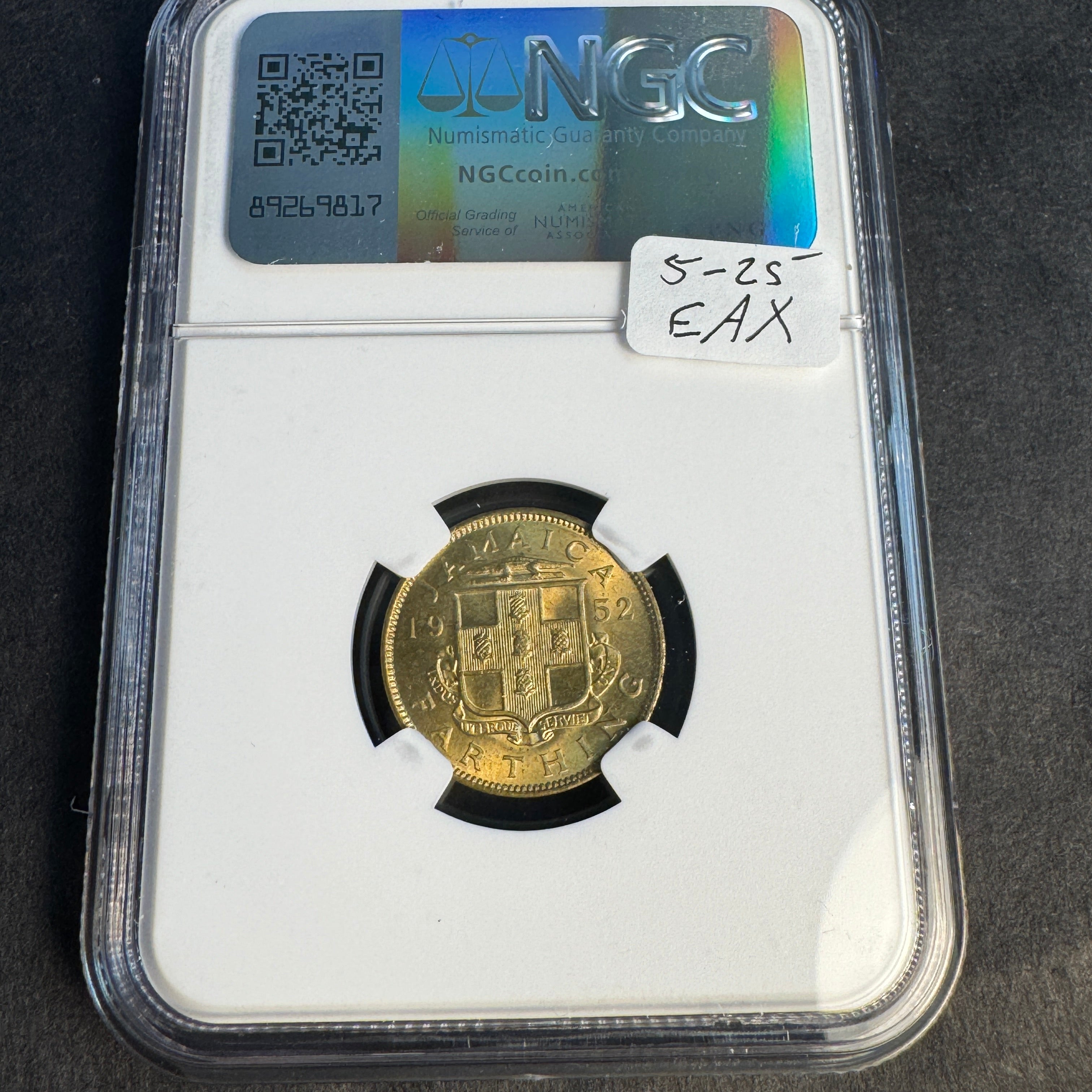 1965 Jamaica Farthing 1/4P, KGVI, NGC MS-65, Pop 17/1 Near Top 🇯🇲