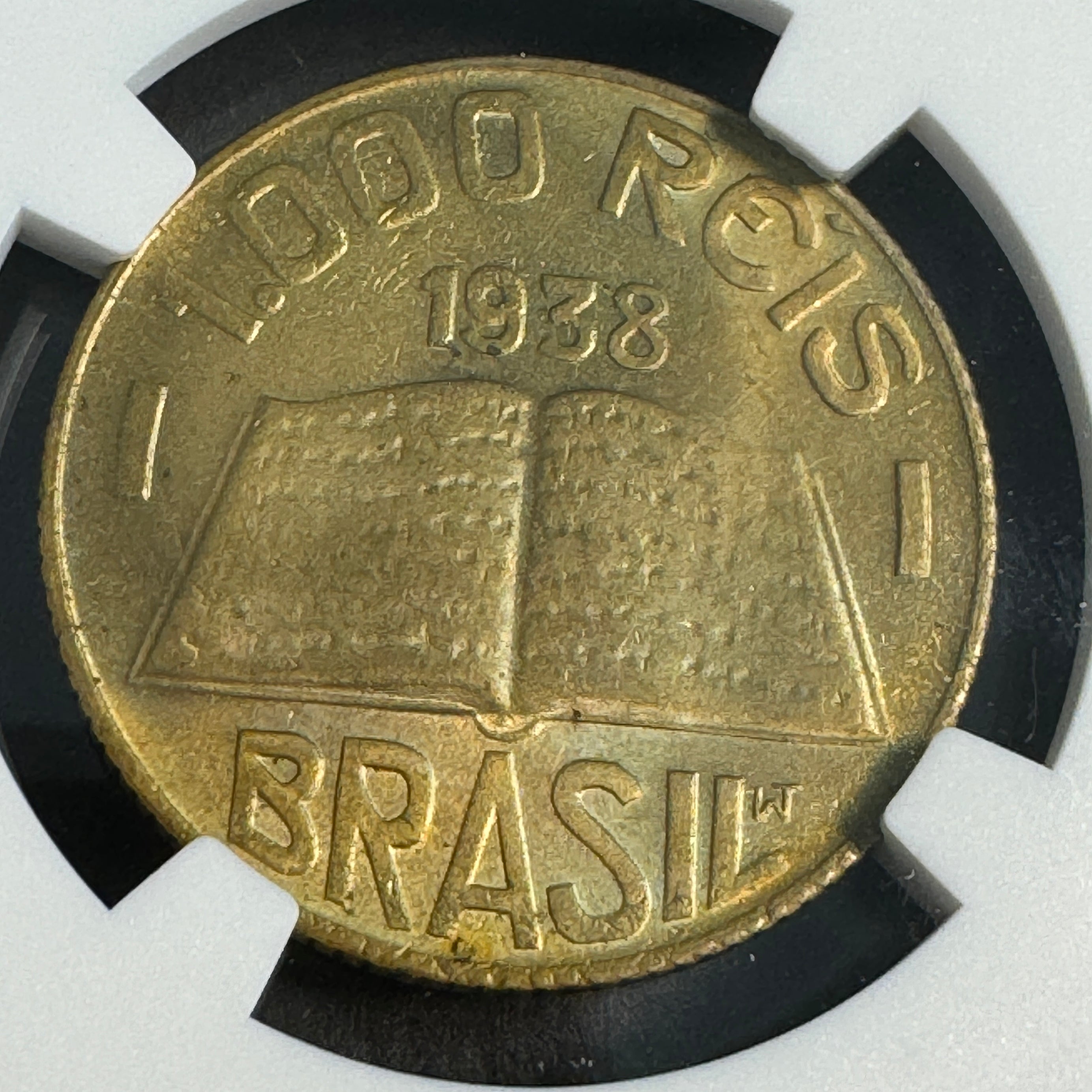 1938 Brazil 1000 Reis, Jose de Anchieta & Bible, NGC MS-64 🇧🇷